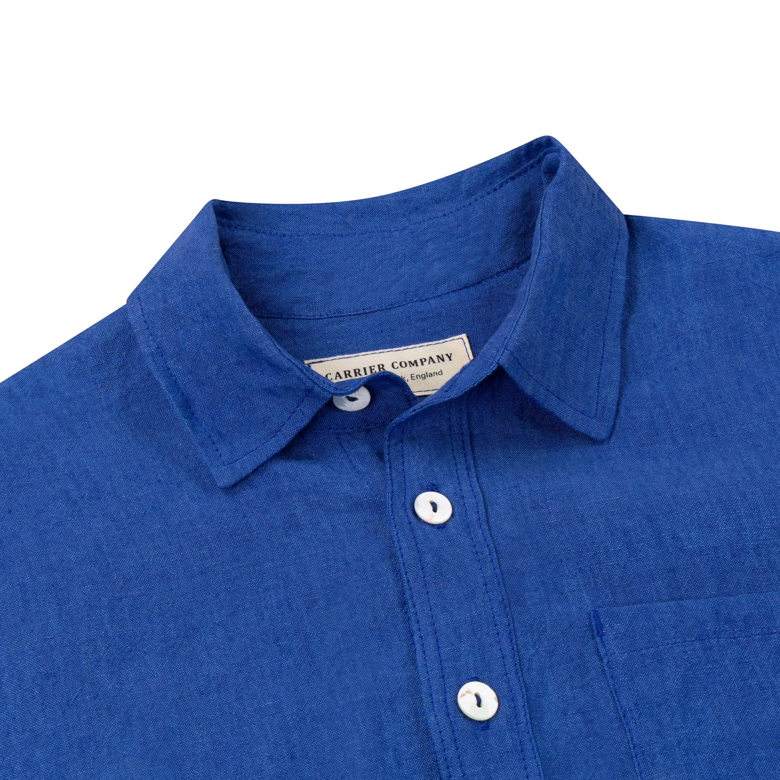 Carrier Company Collared Linen Work Shirt In Cobalt