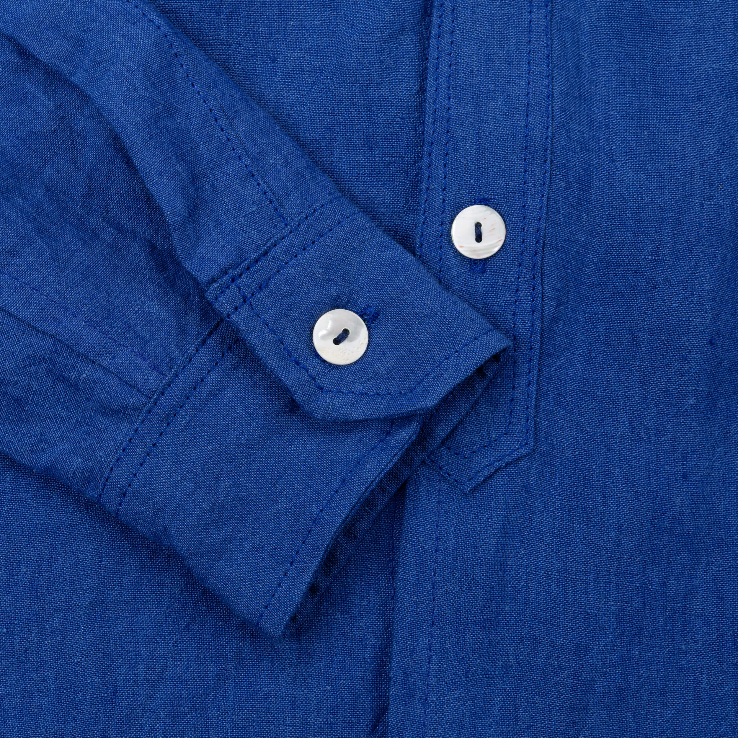 Carrier Company Collared Linen Work Shirt In Cobalt