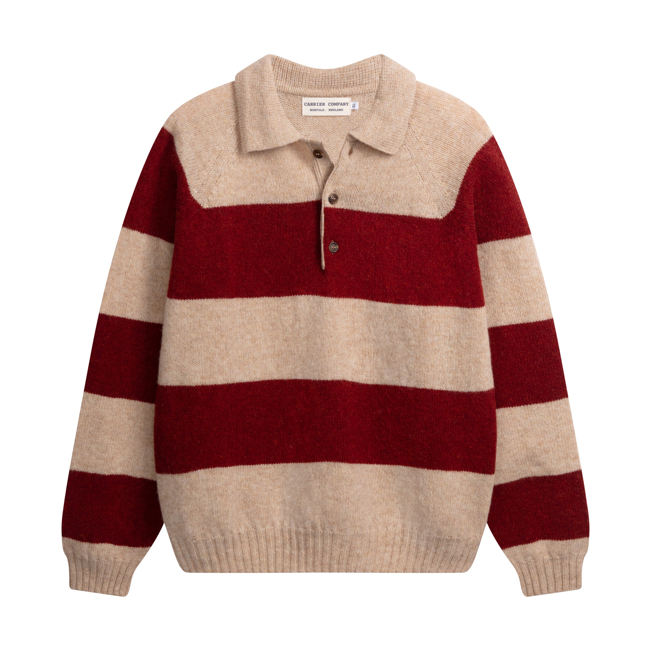 Carrier Company Collar Jumper in Tusk and Blaze