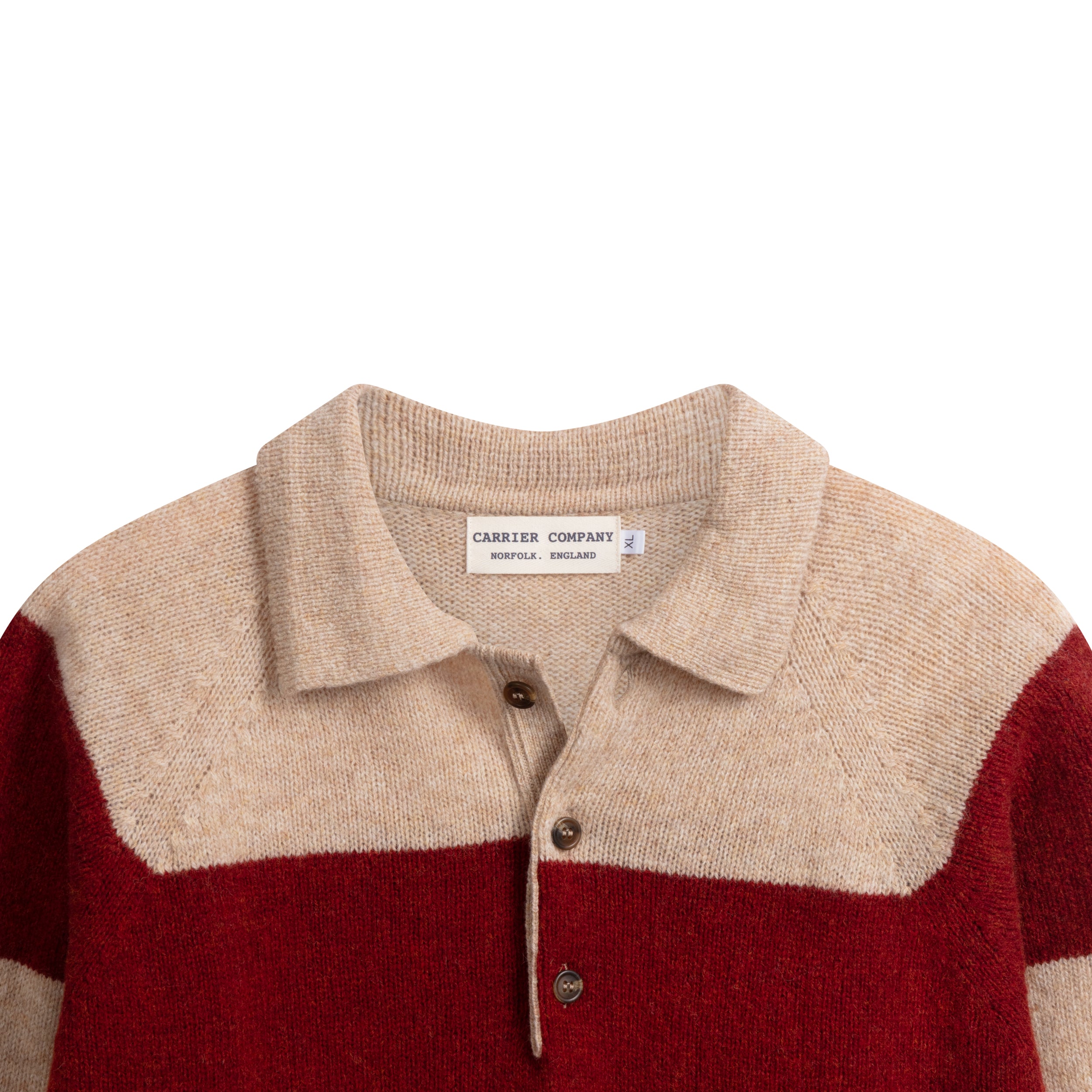 Carrier Company Collar Jumper in Tusk and Blzae