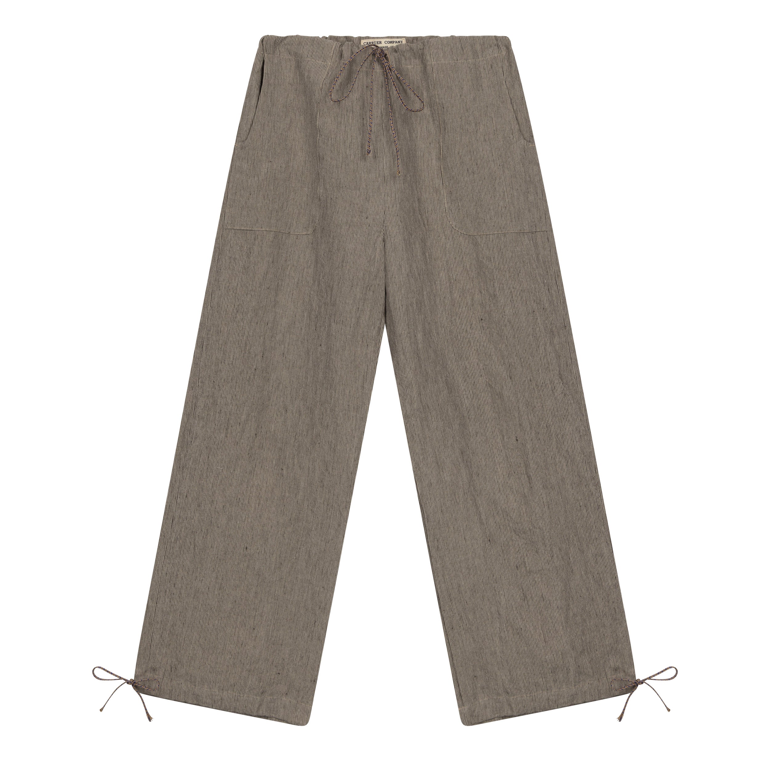 Carrier Company Linen Jogger In Charcoal Needle Stripe Linen