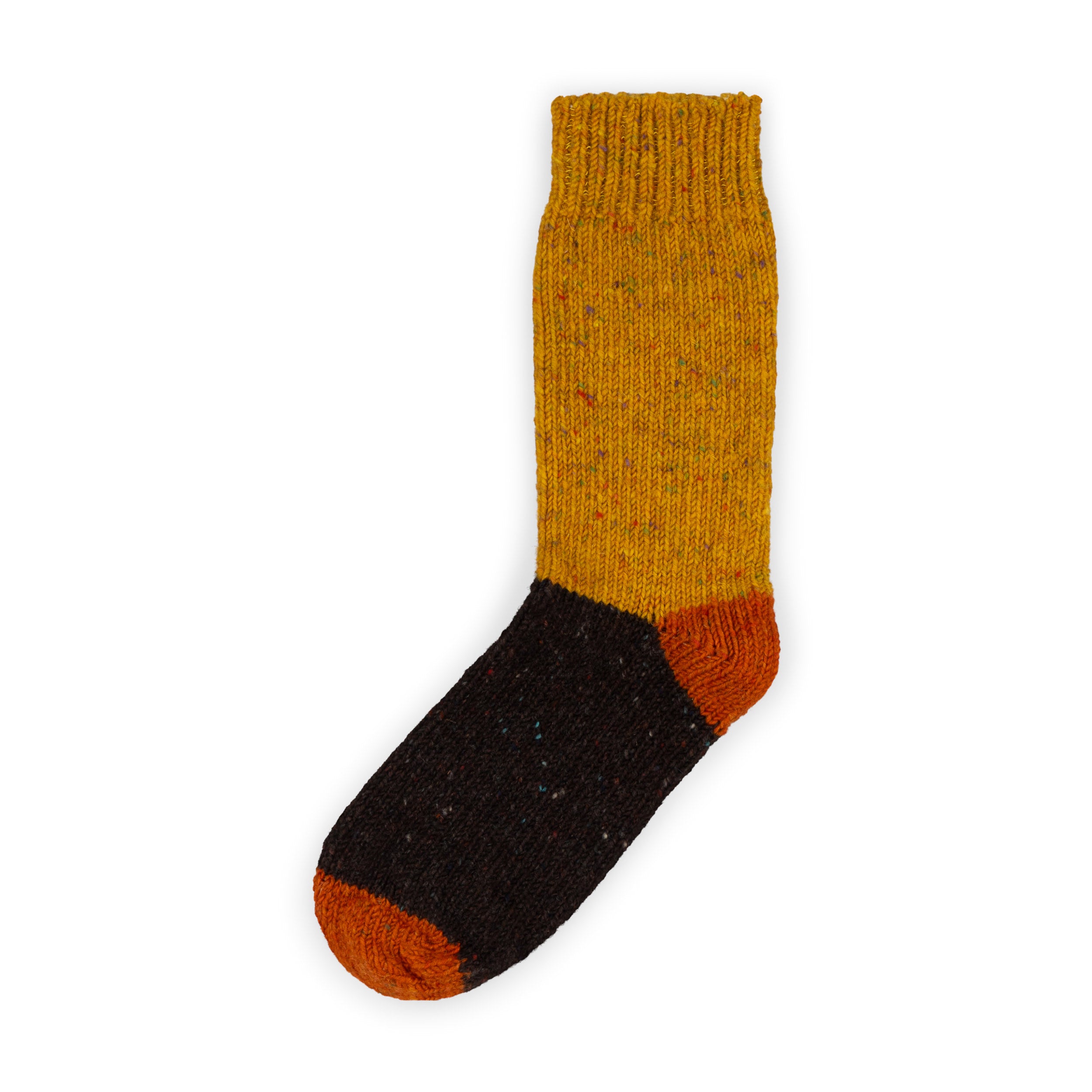 Carrier Company Sri-Colour Donegal Sock In Sunflower & Seeds