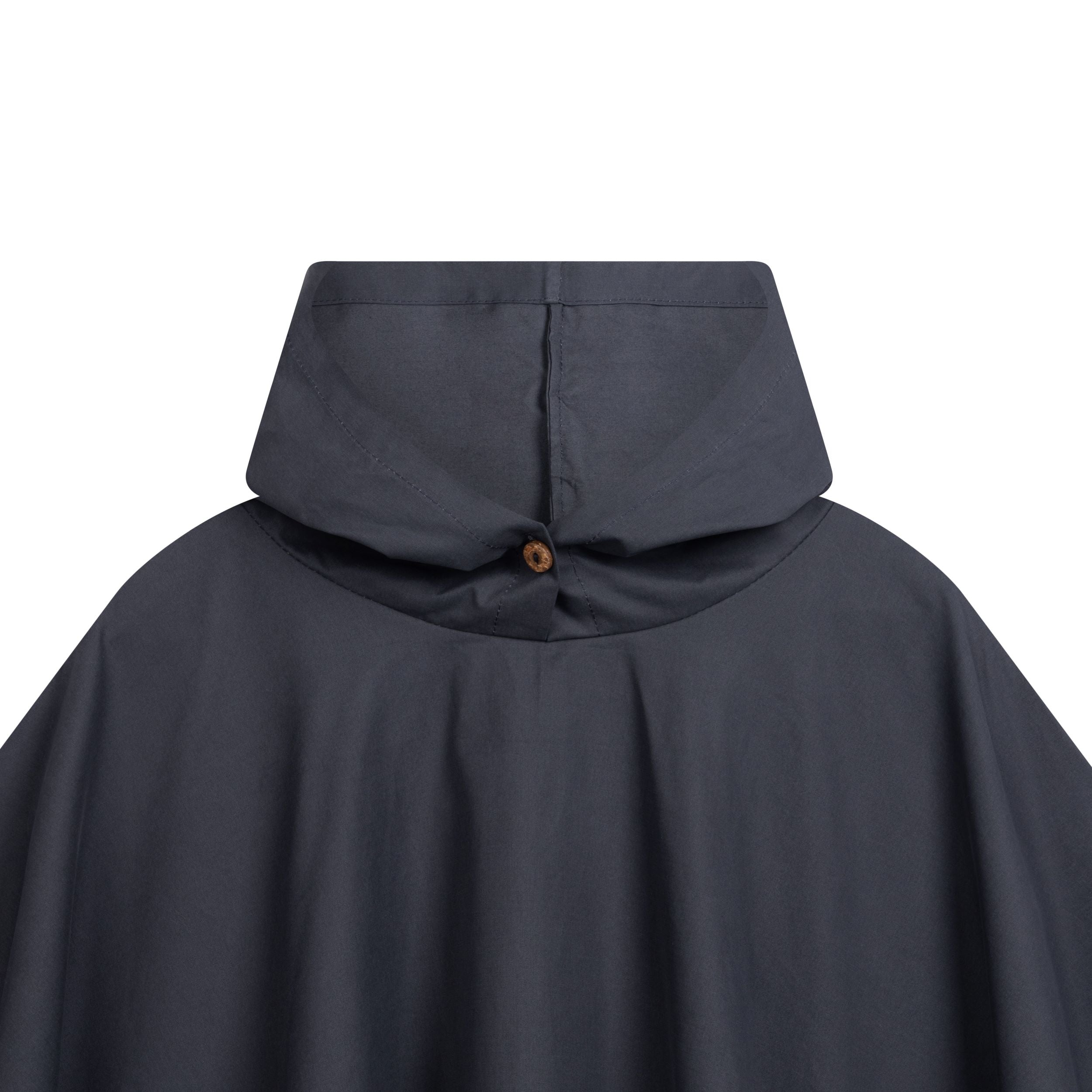 Long Hooded Rain Cape in Navy