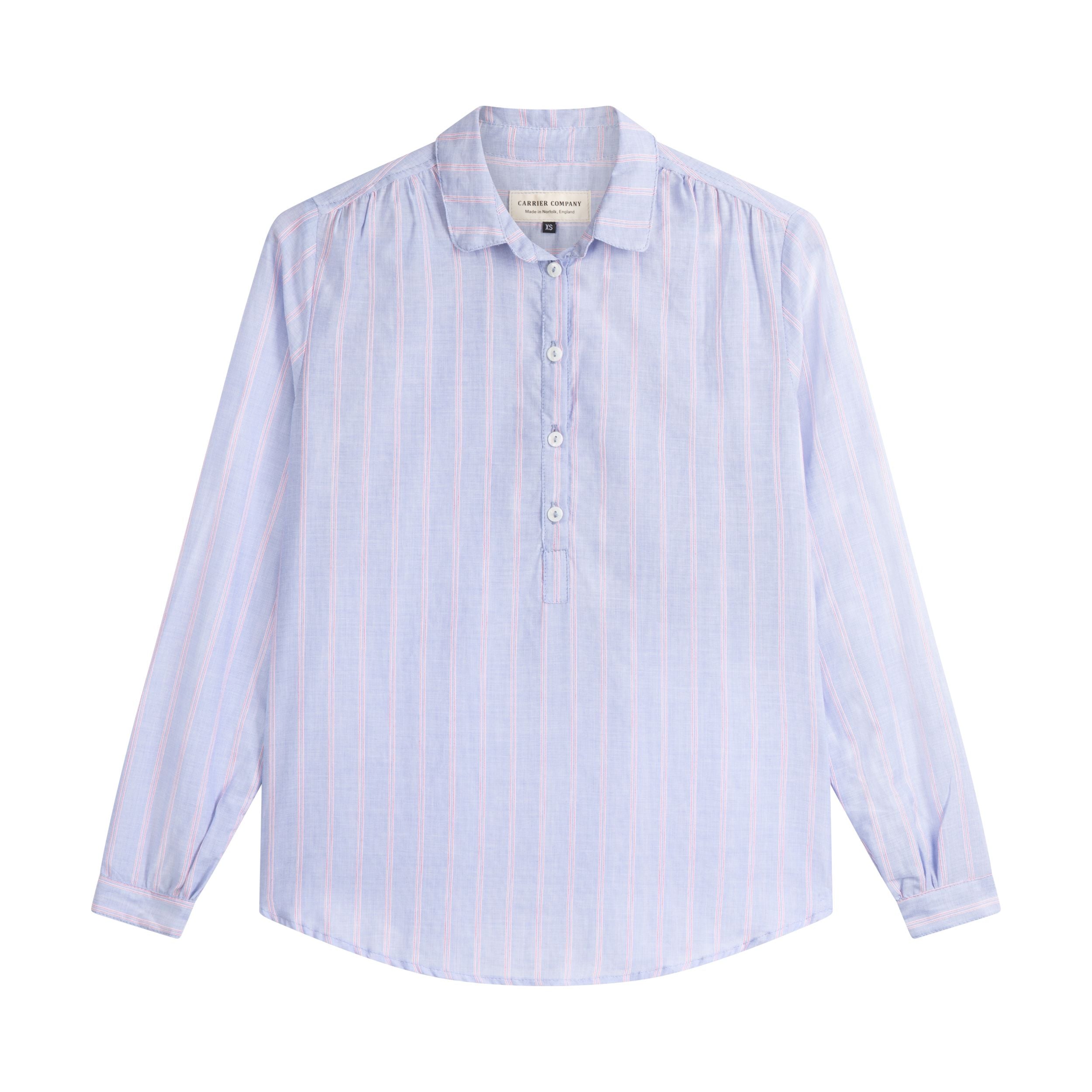 Carrier Company Long Sleeved Blouse in Blue and Red Stripe