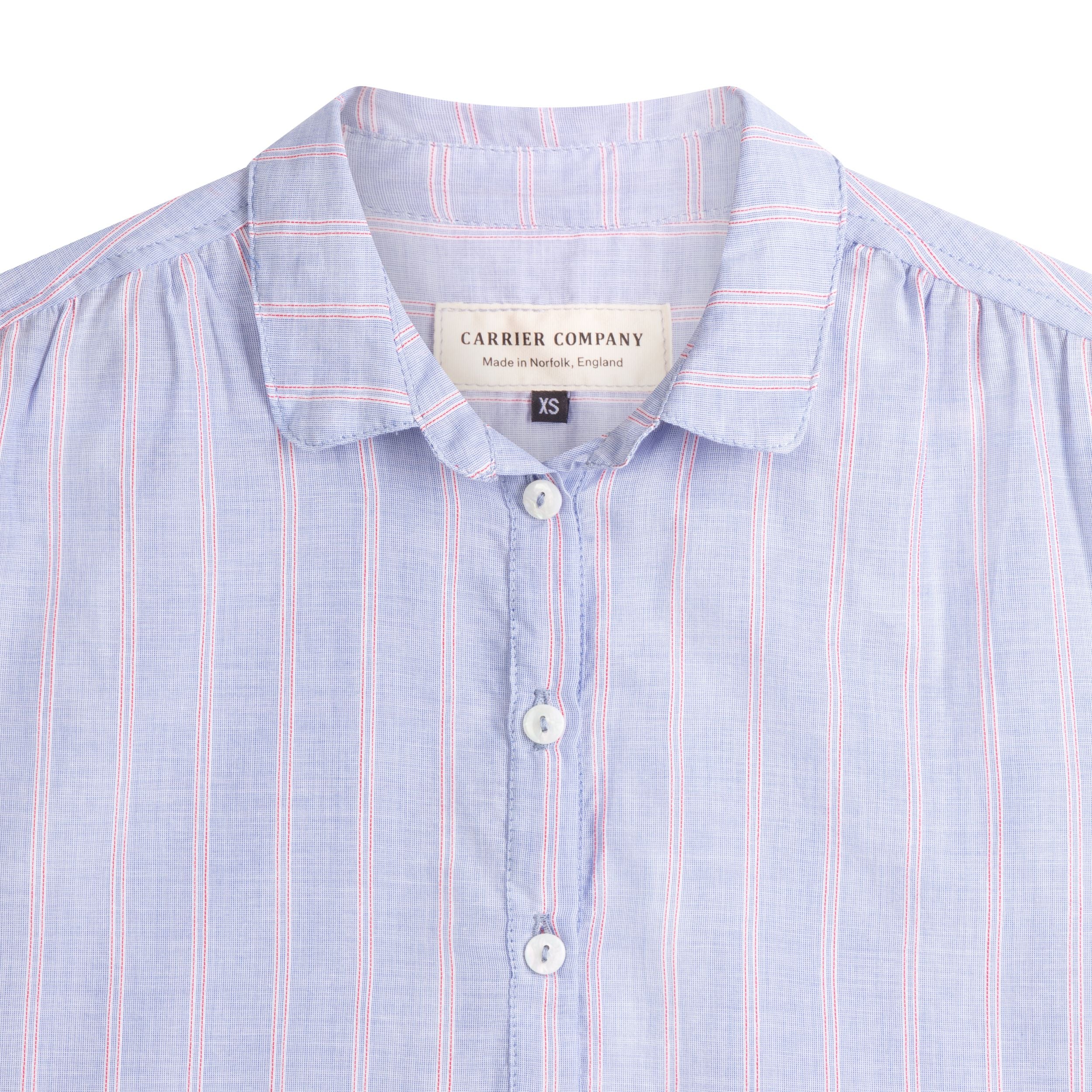 Carrier Company Long Sleeved Blouse in Blue and Red Stripe