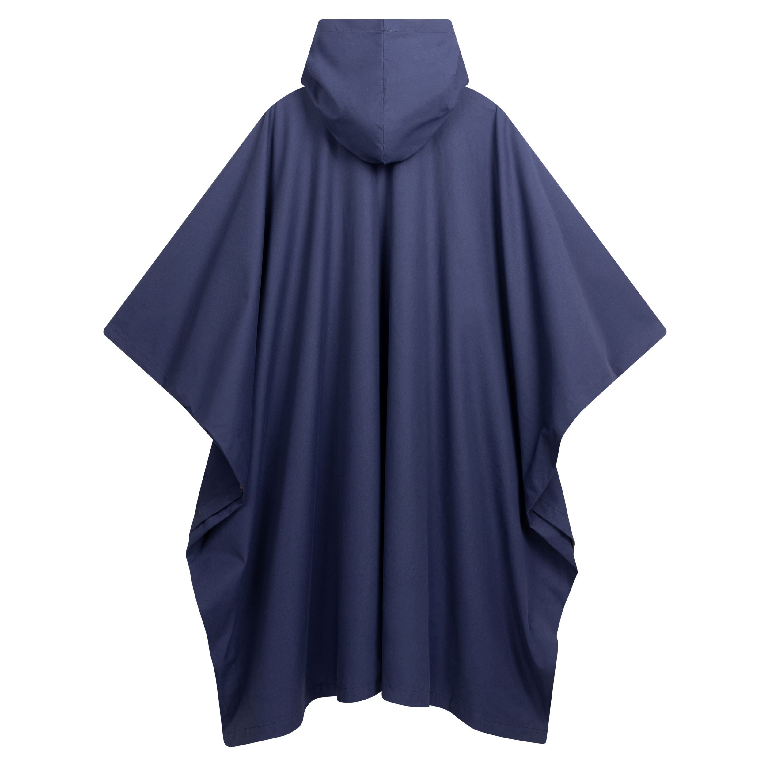 Long Hooded Rain Cape in Royal Blue