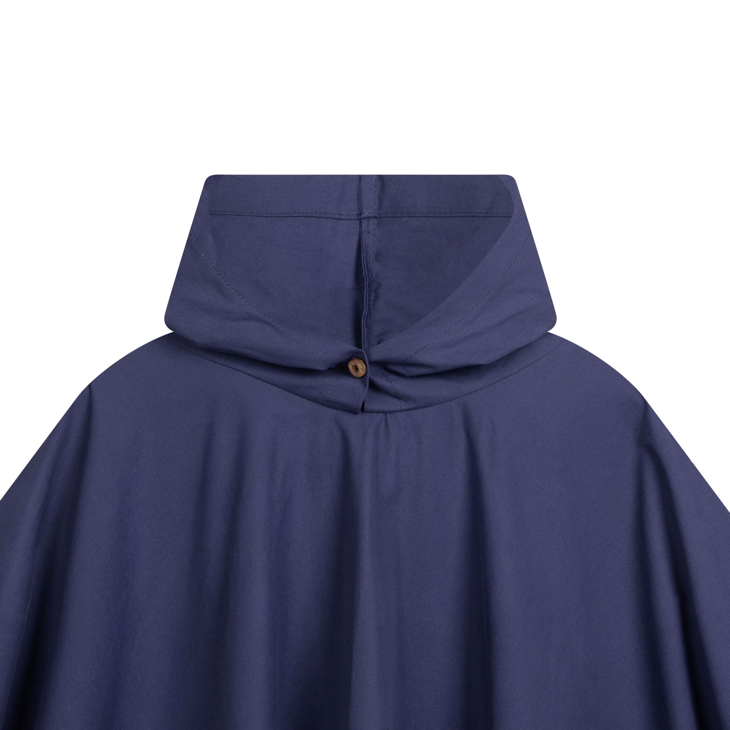 Long Hooded Rain Cape in Royal Blue