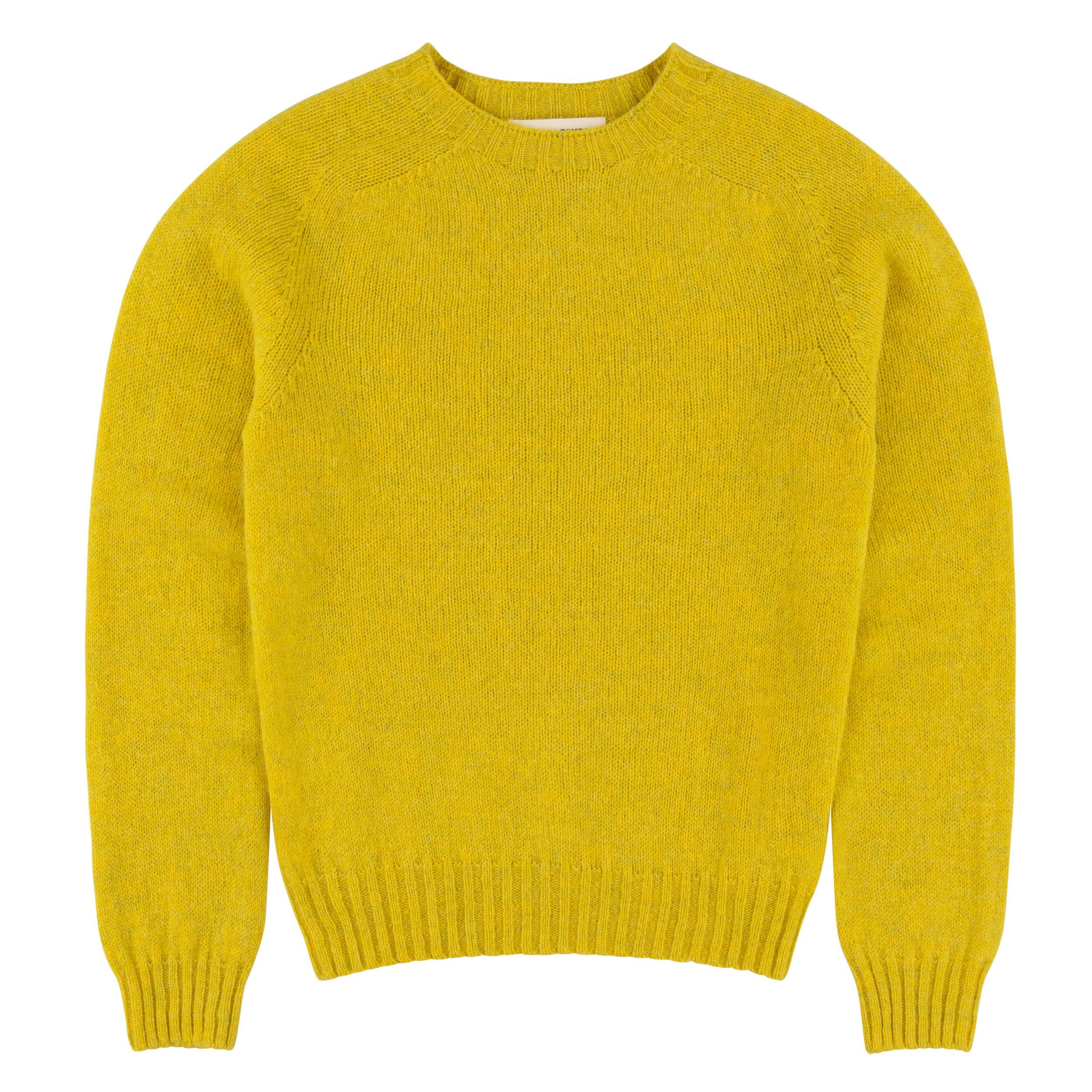 Carrier Company Shetland Lambswool Jumper In Acid Yellow