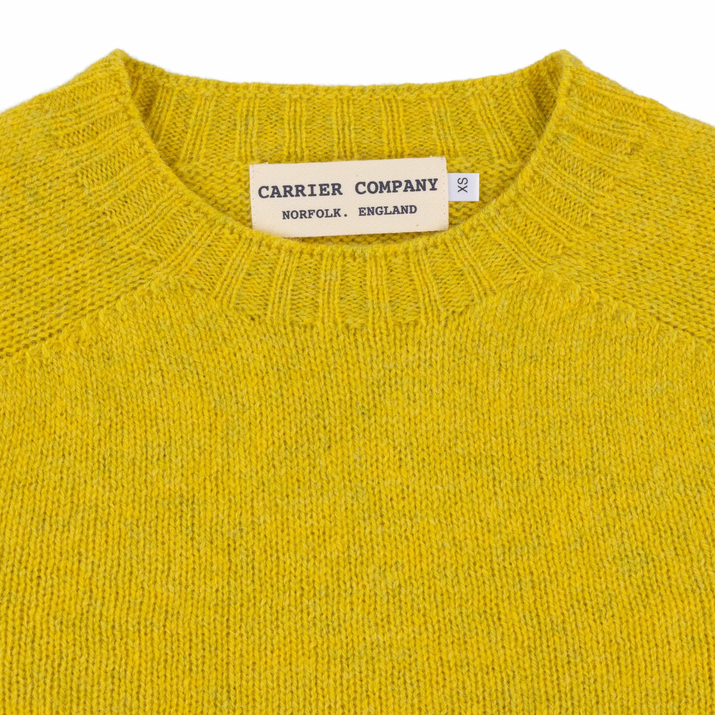 Carrier Company Shetland Lambswool Jumper In Acid Yellow