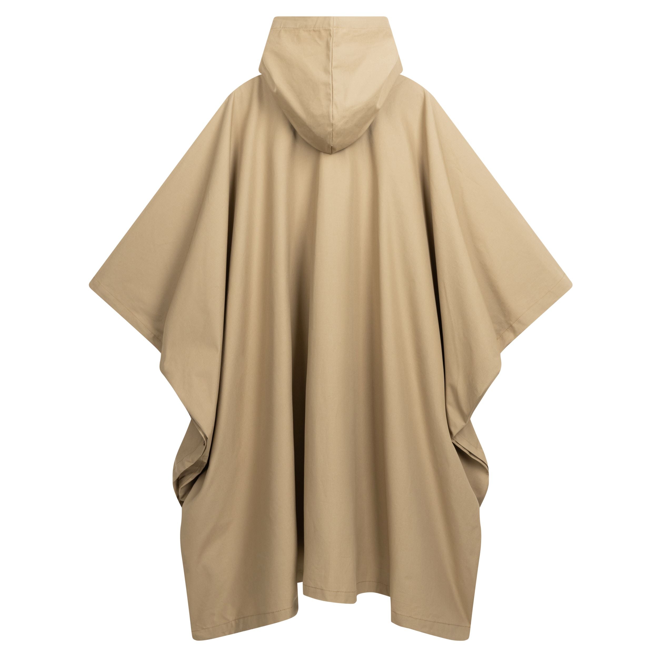 Long Hooded Rain Cape in Tan