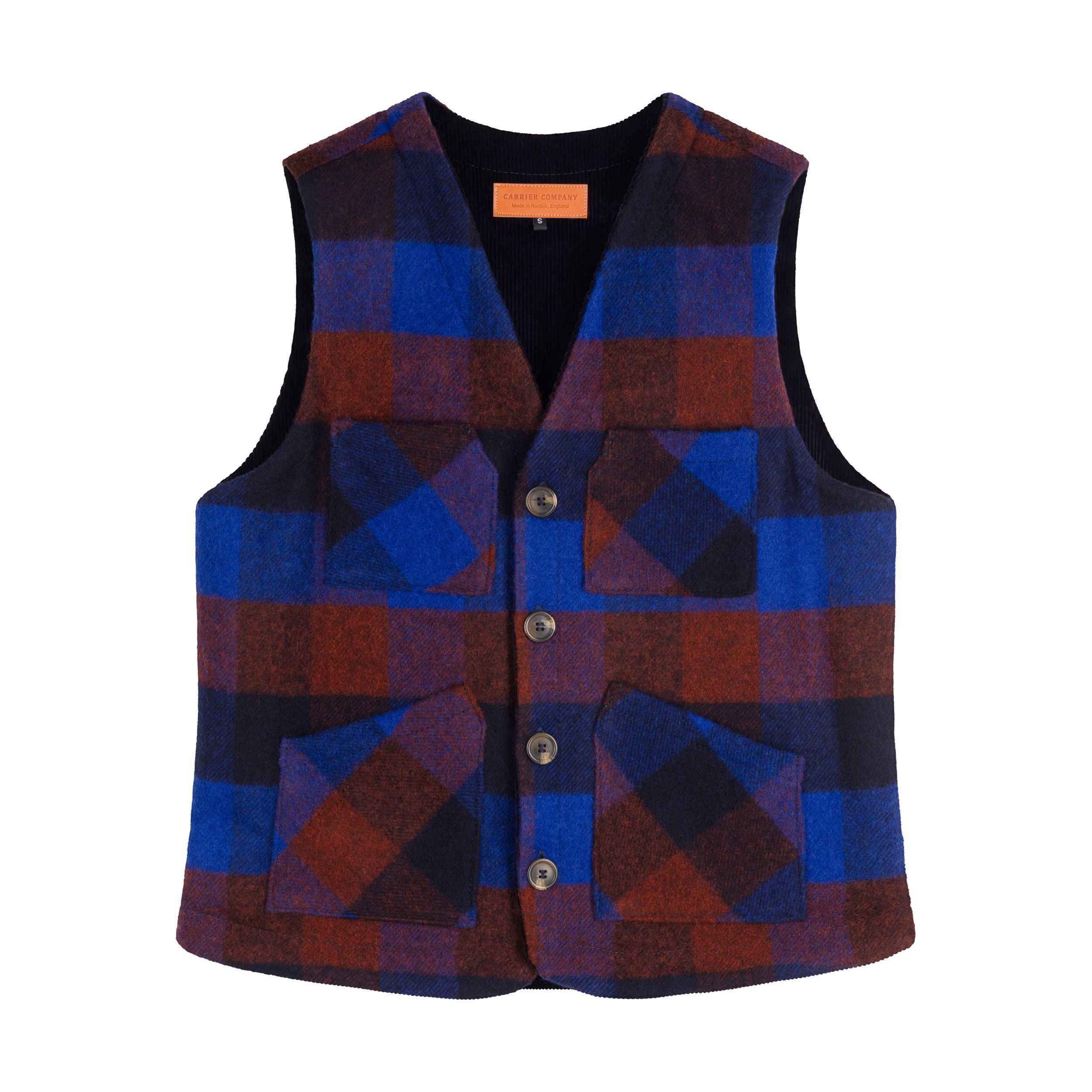 Carrier Company Wool Warmer in Blue Check