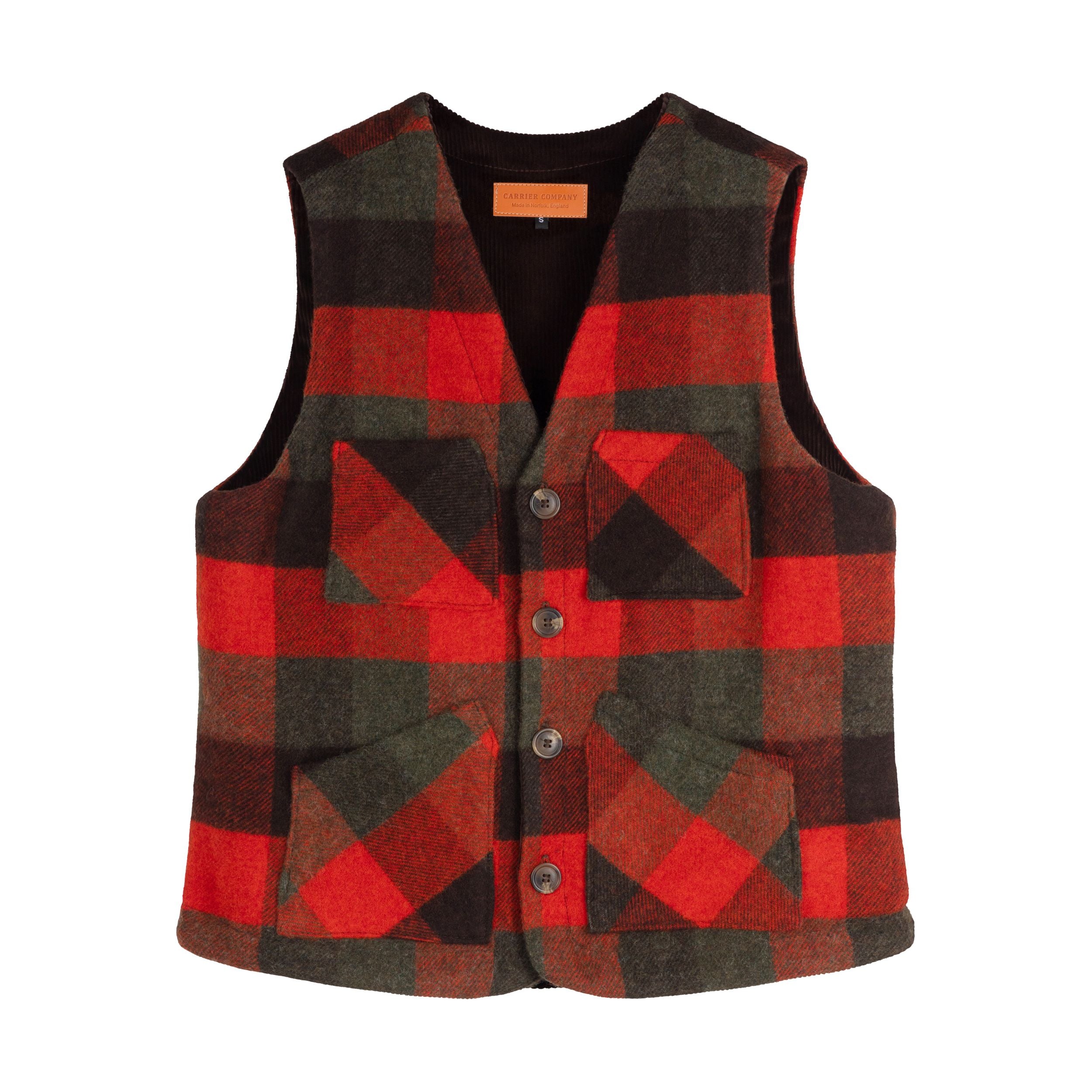 Carrier Company Wool Warmer in Orange Check