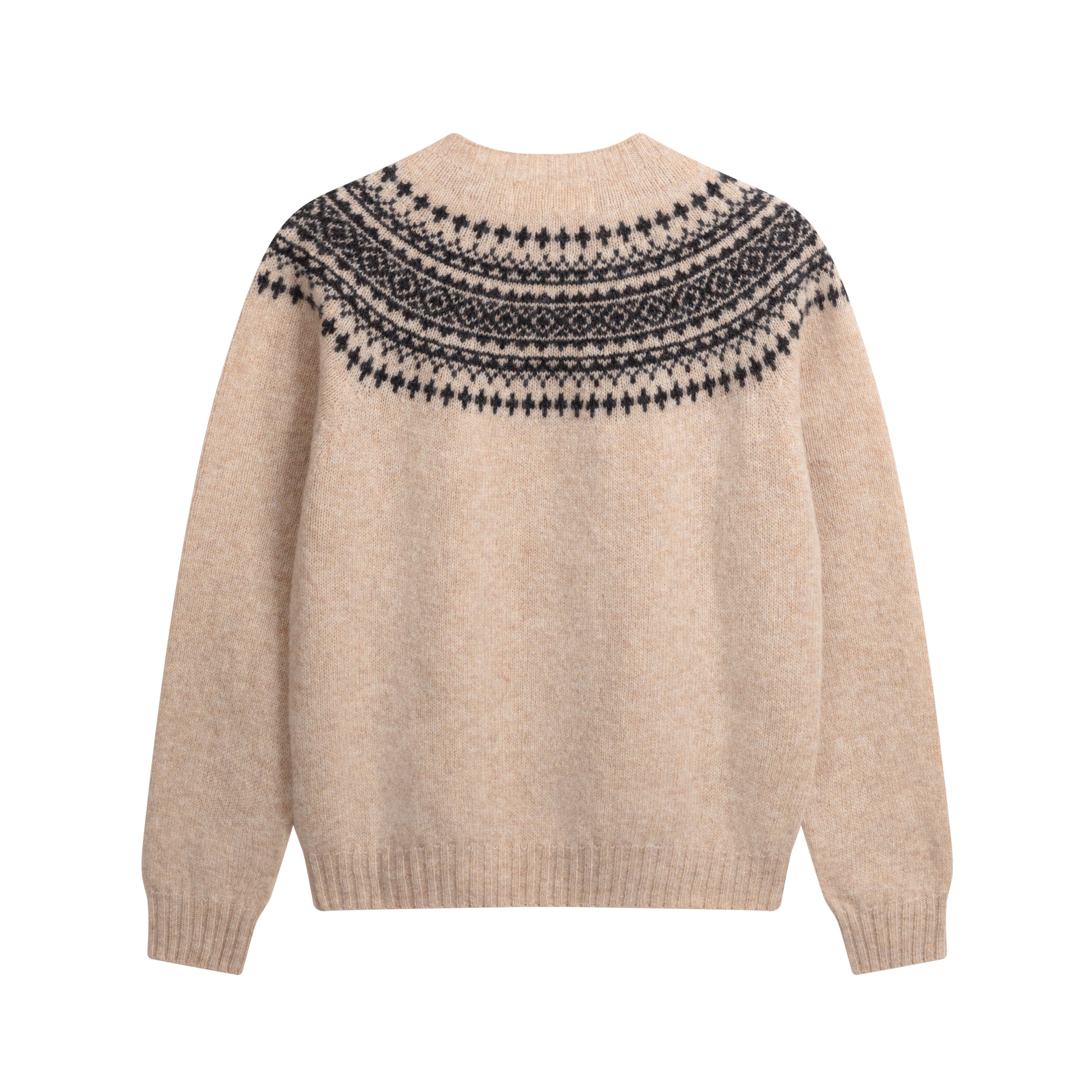 Carrier Company Shetland Wool Yoke Jumper in Tusk and Smoulder