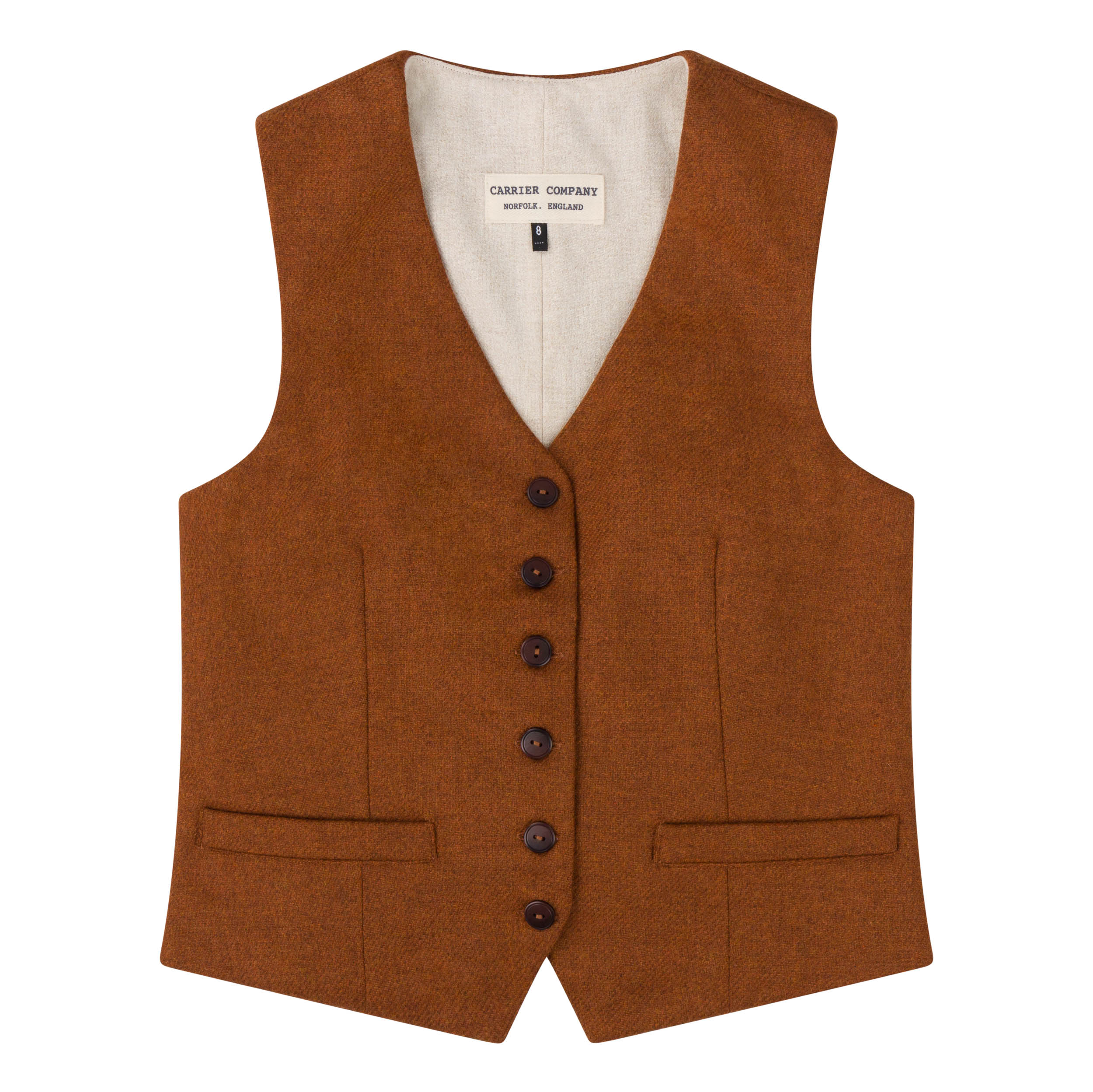 Carrier Company Women's Wool Waistcoat in Ginger