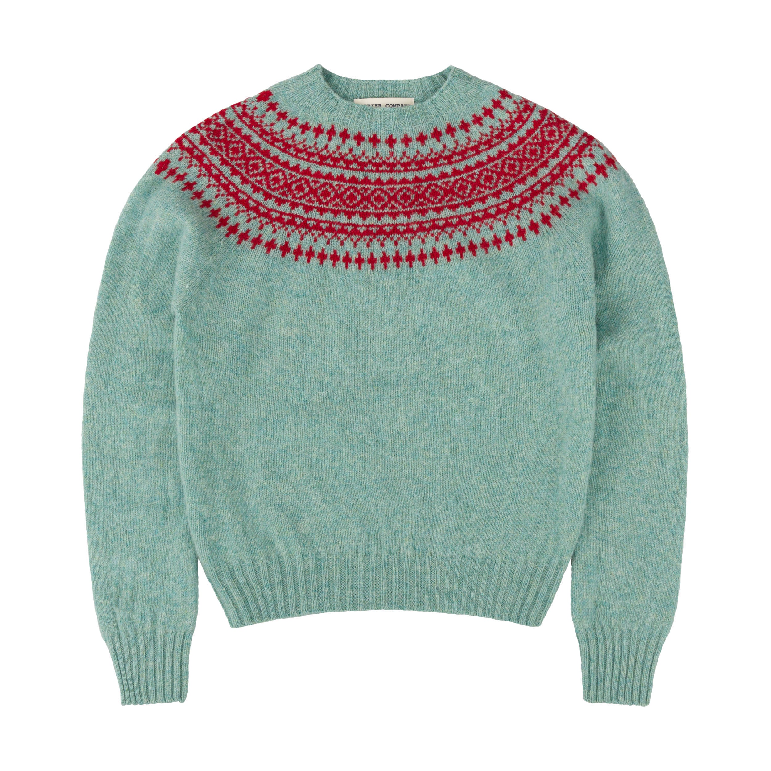 Carrier Company Shetland Lambswool Yoke Jumper in Fauna & Tudor
