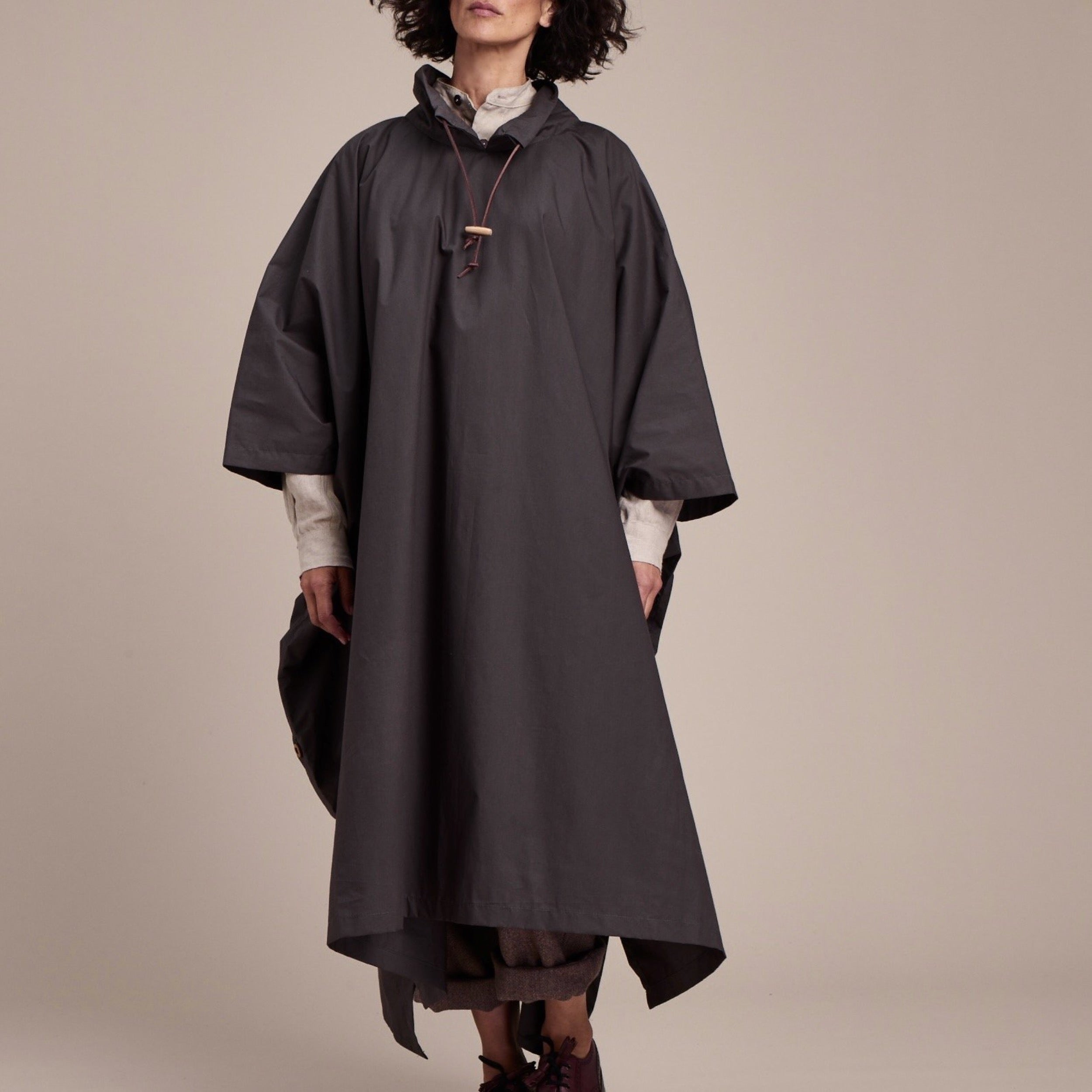 Woman wearing Carrier Company Long Rain Cape