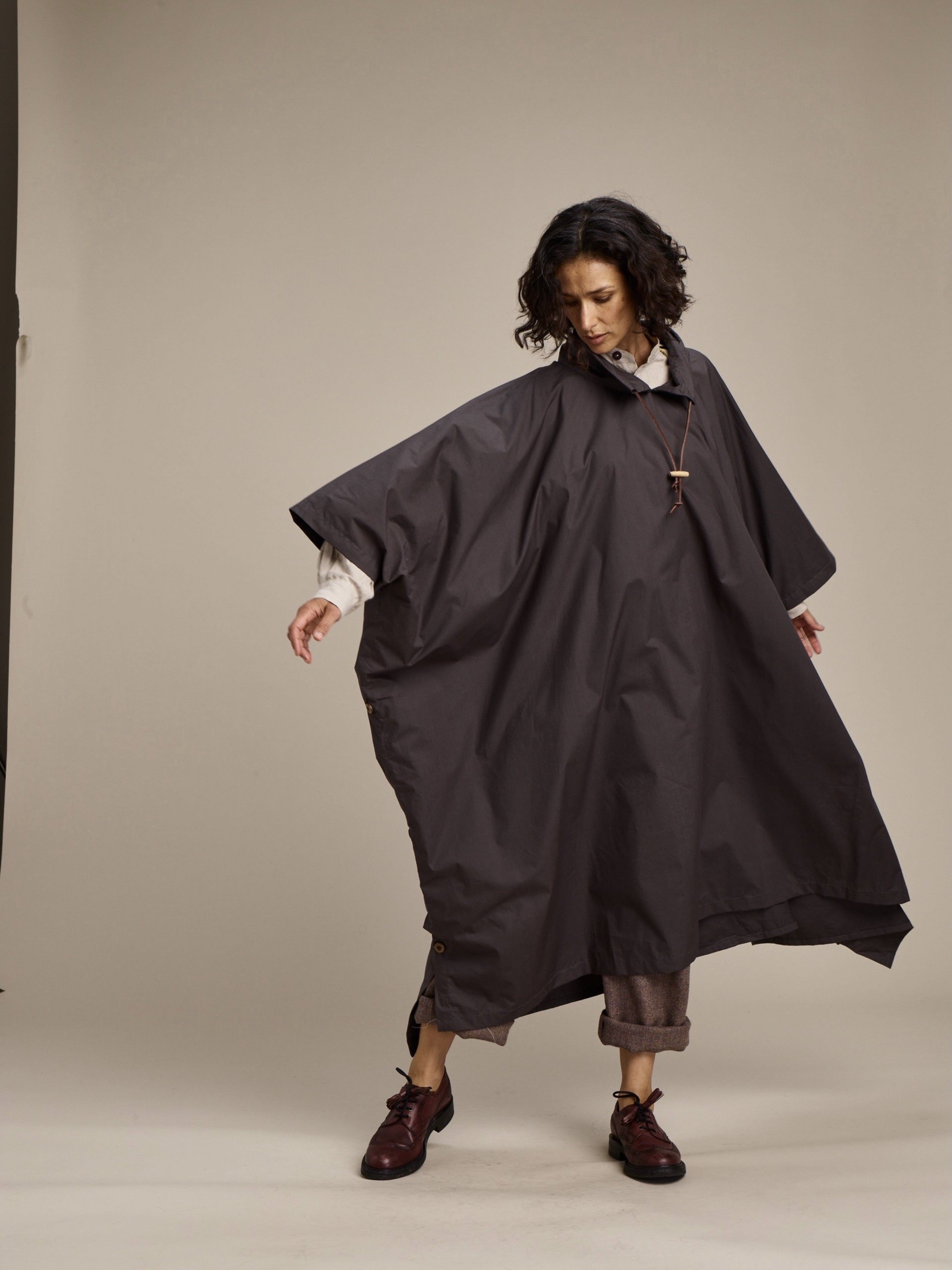 Woman wearing Carrier Company Long Rain Cape