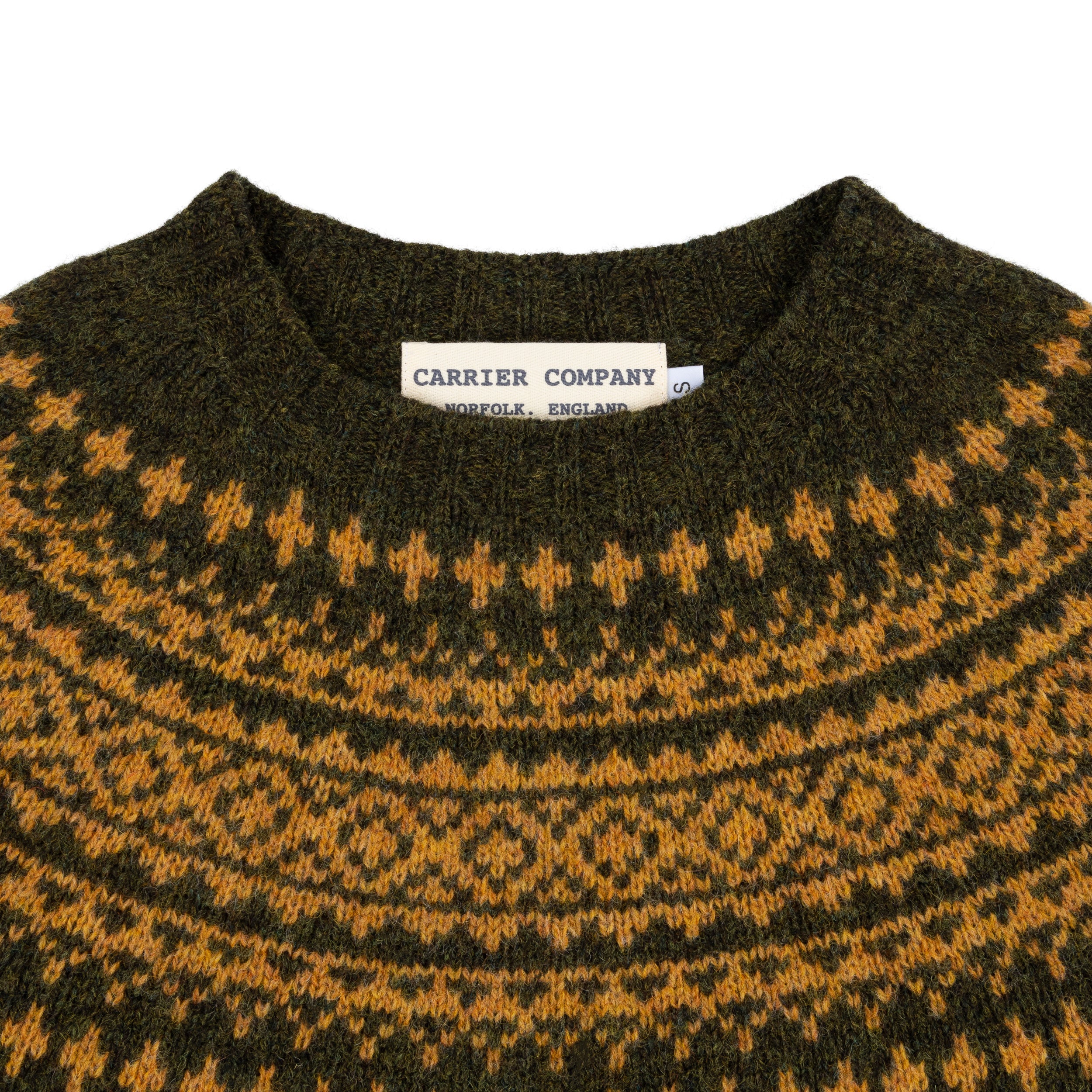 Carrier Company Shetland Yoke Jumper in Kale & Mustard