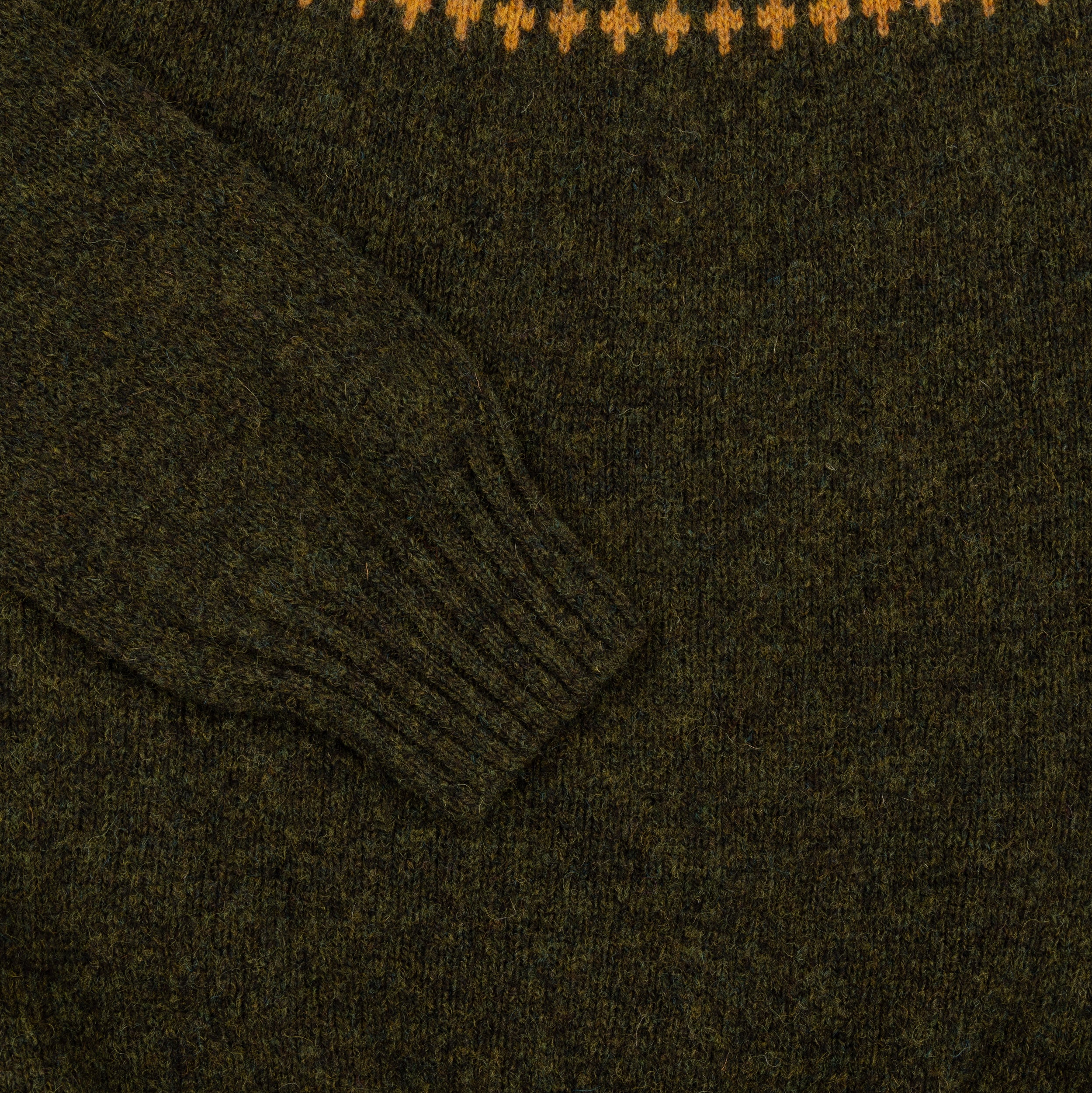 Carrier Company Shetland Yoke Jumper in Kale & Mustard