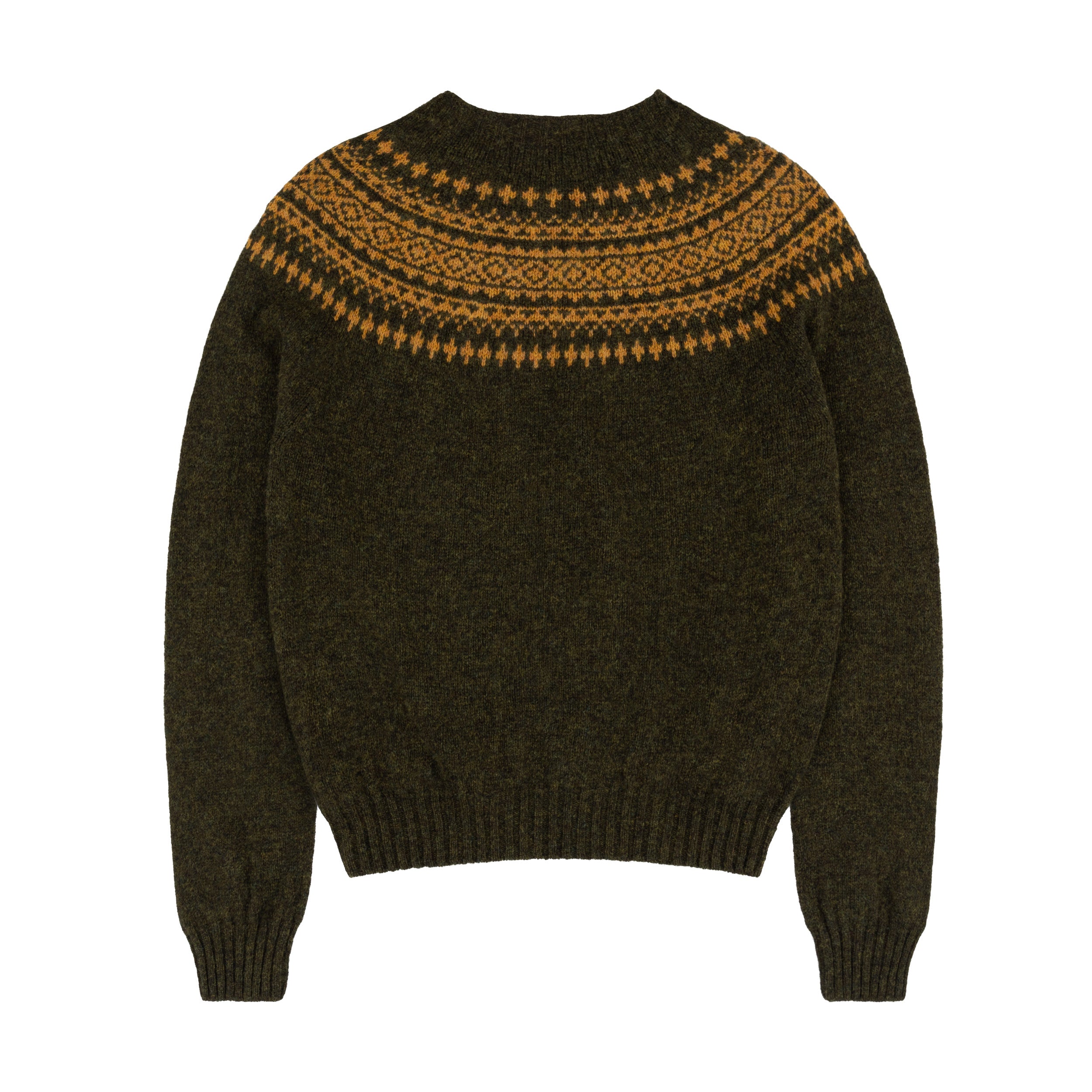 Carrier Company Shetland Yoke Jumper in Kale & Mustard