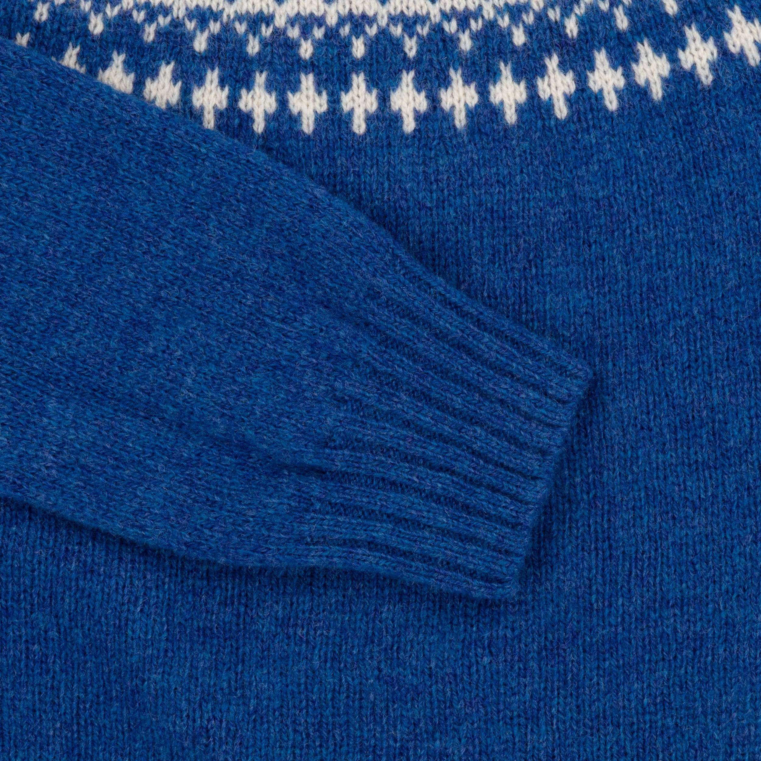 Carrier Company Shetland Lambswool Jumper in Cream & MarineCarrier Company Shetland Lambswool Jumper in Sea & Sky