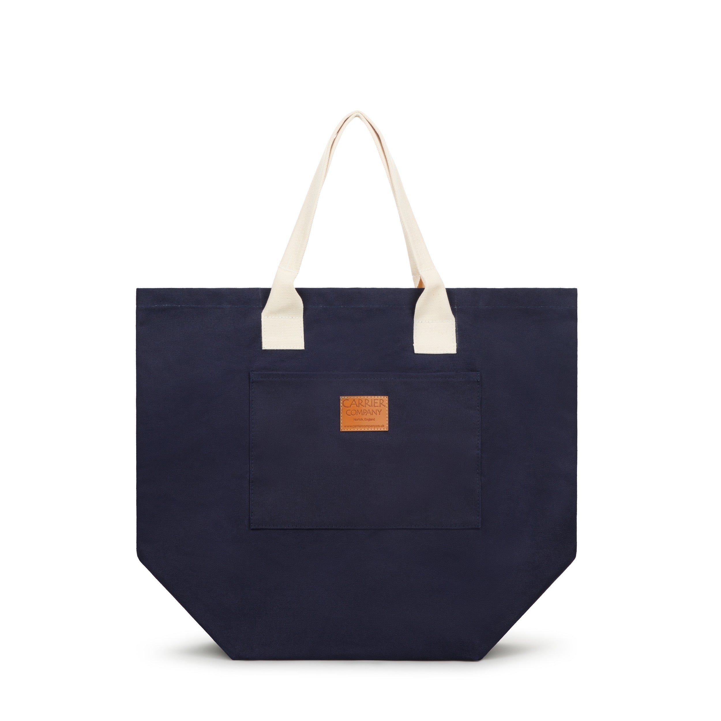 Carrier Company White Handled Beach Bag in Navy