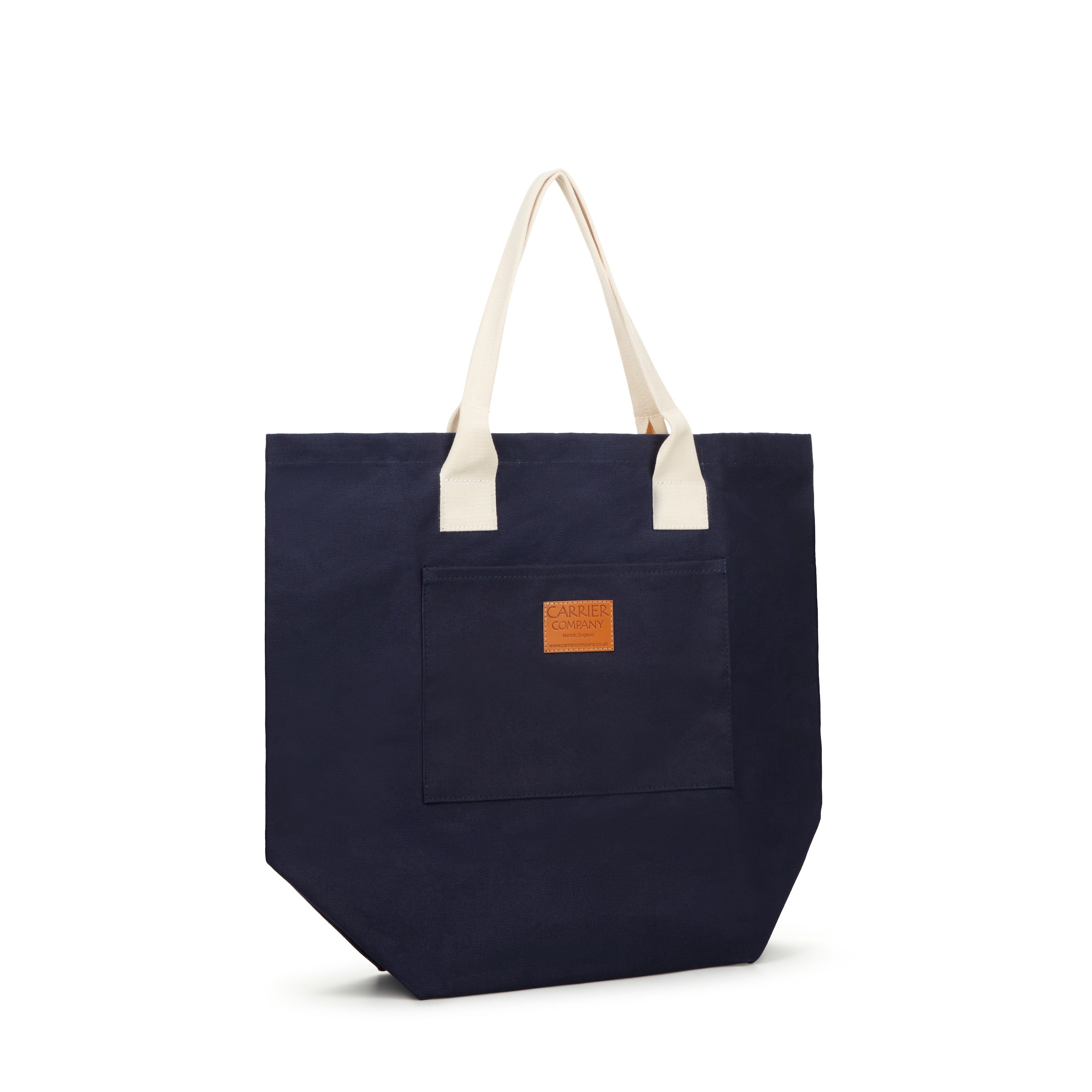 Carrier Company White Handled Beach Bag in Navy