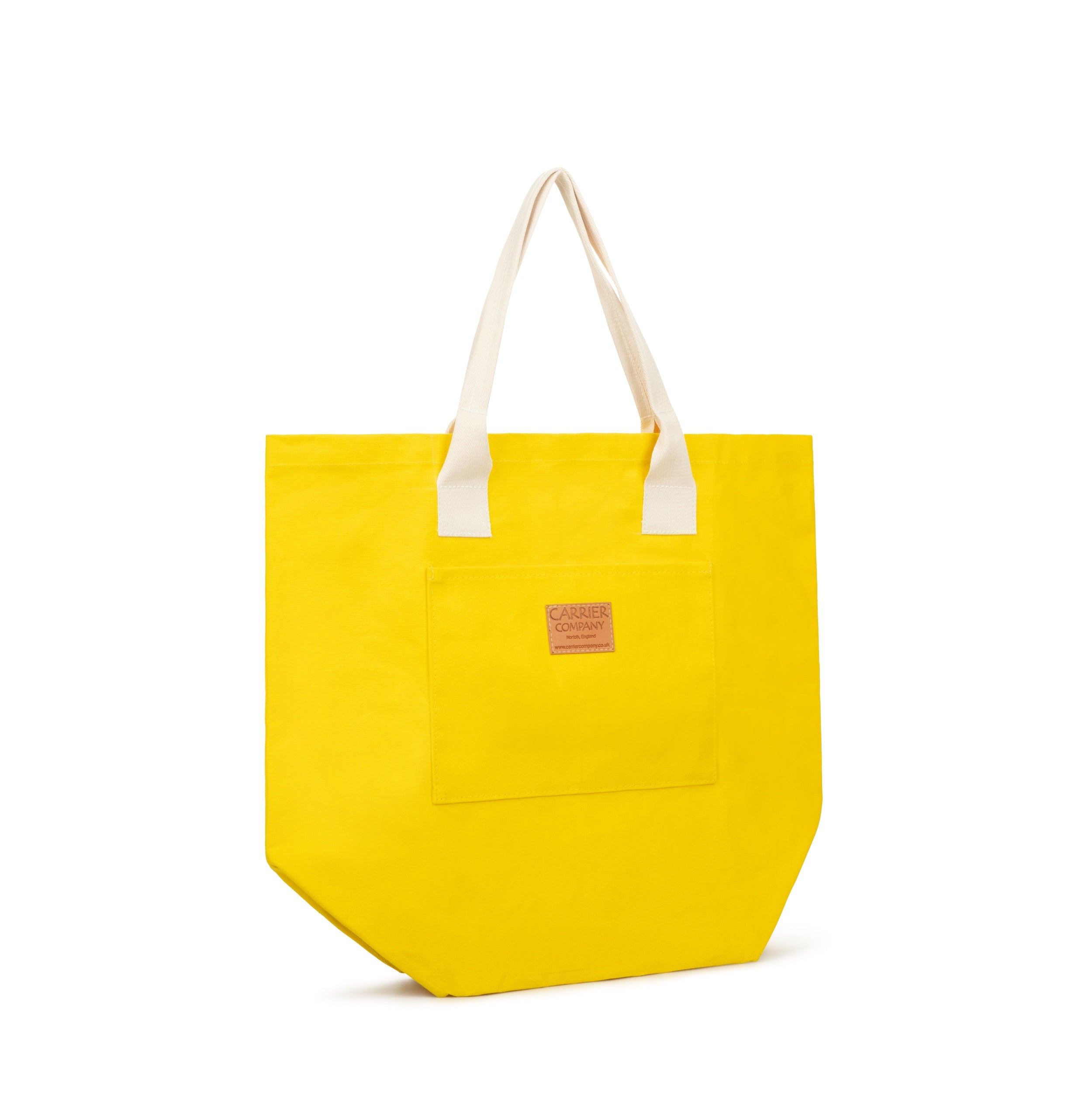 Carrier Company White Handled Beach Bag in Yellow