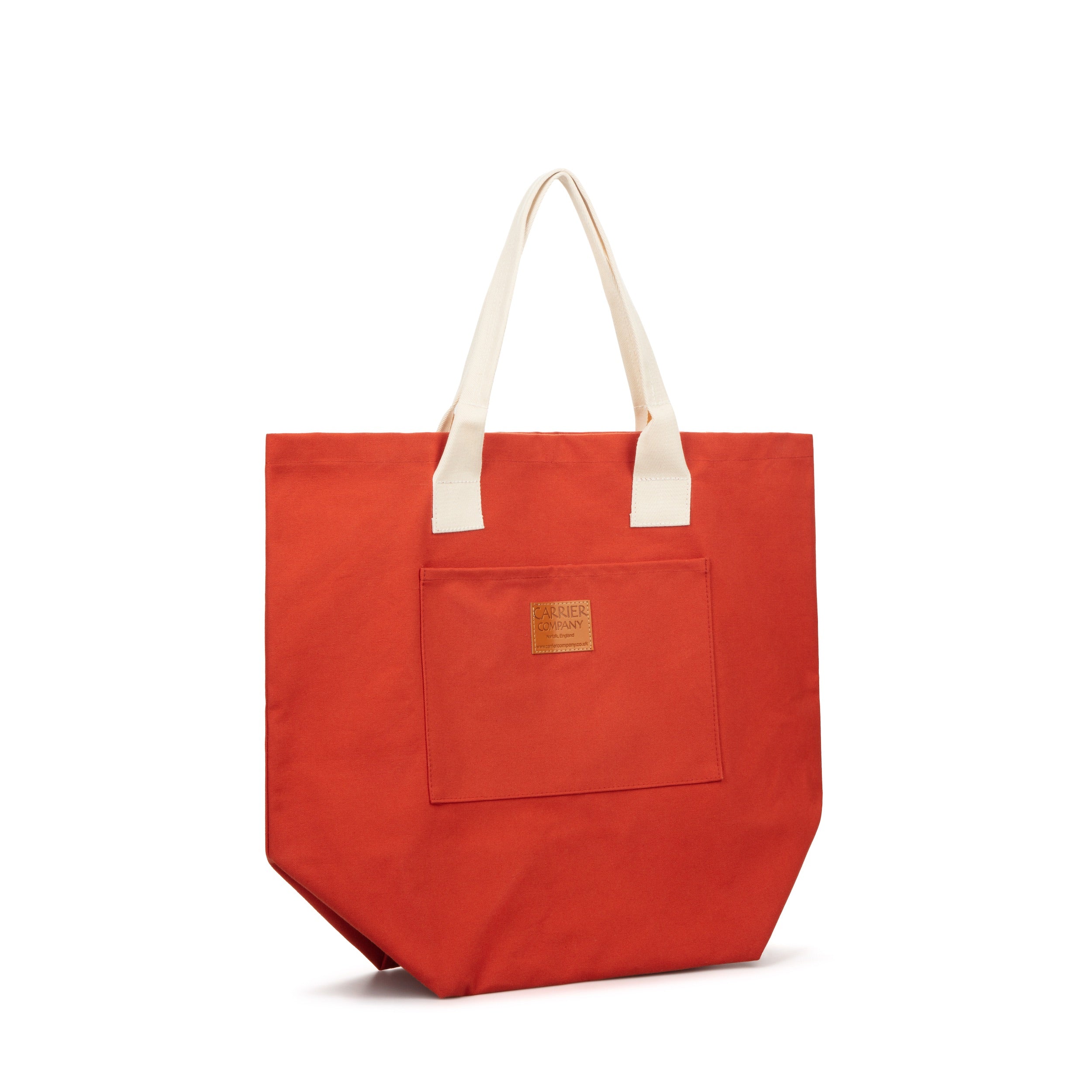 Carrier Company White Handled Beach Bag in Orange