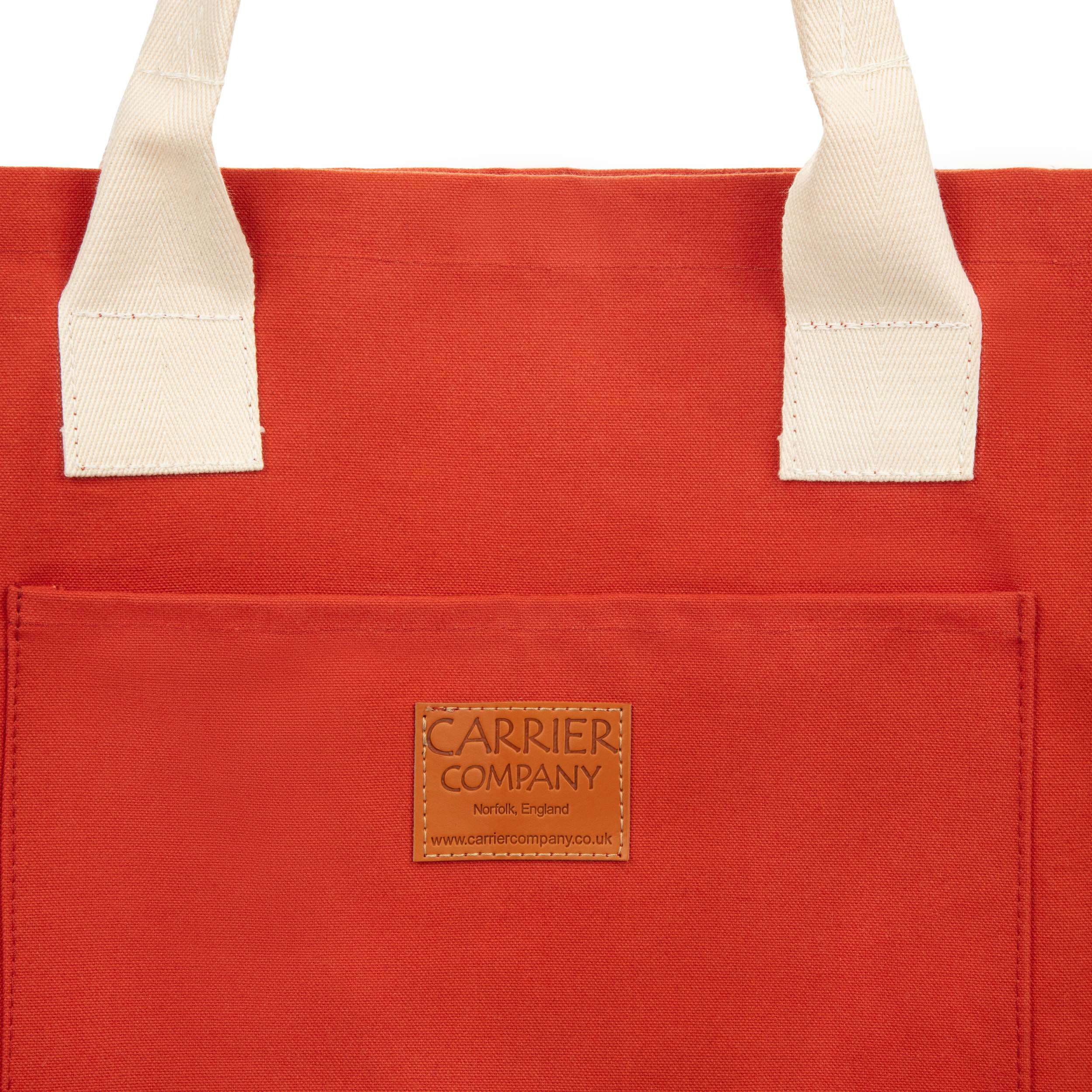 Carrier Company White Handled Beach Bag in Orange