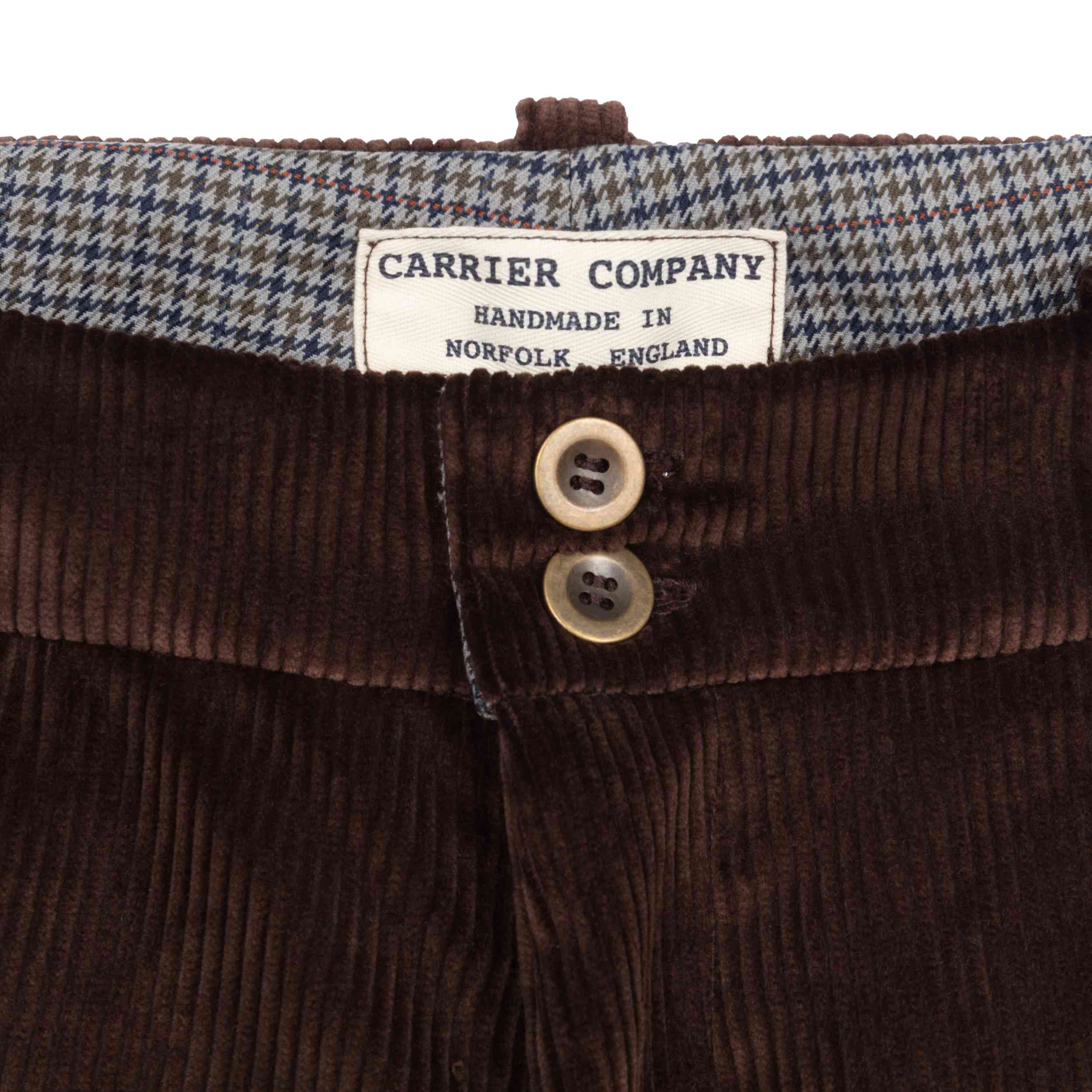 Carrier Company Dutch Trouser in Corduroy in Chocolate Brown