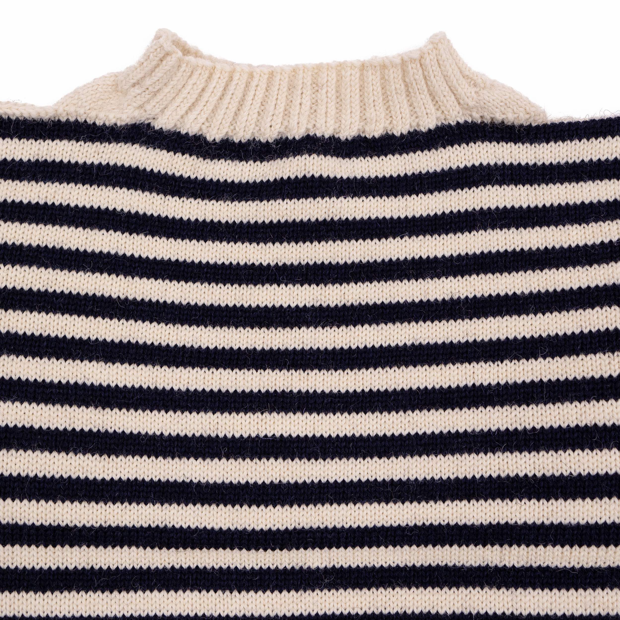 Carrier Company Le Tricoteur Premium Guernsey in Aran & Navy Stripe