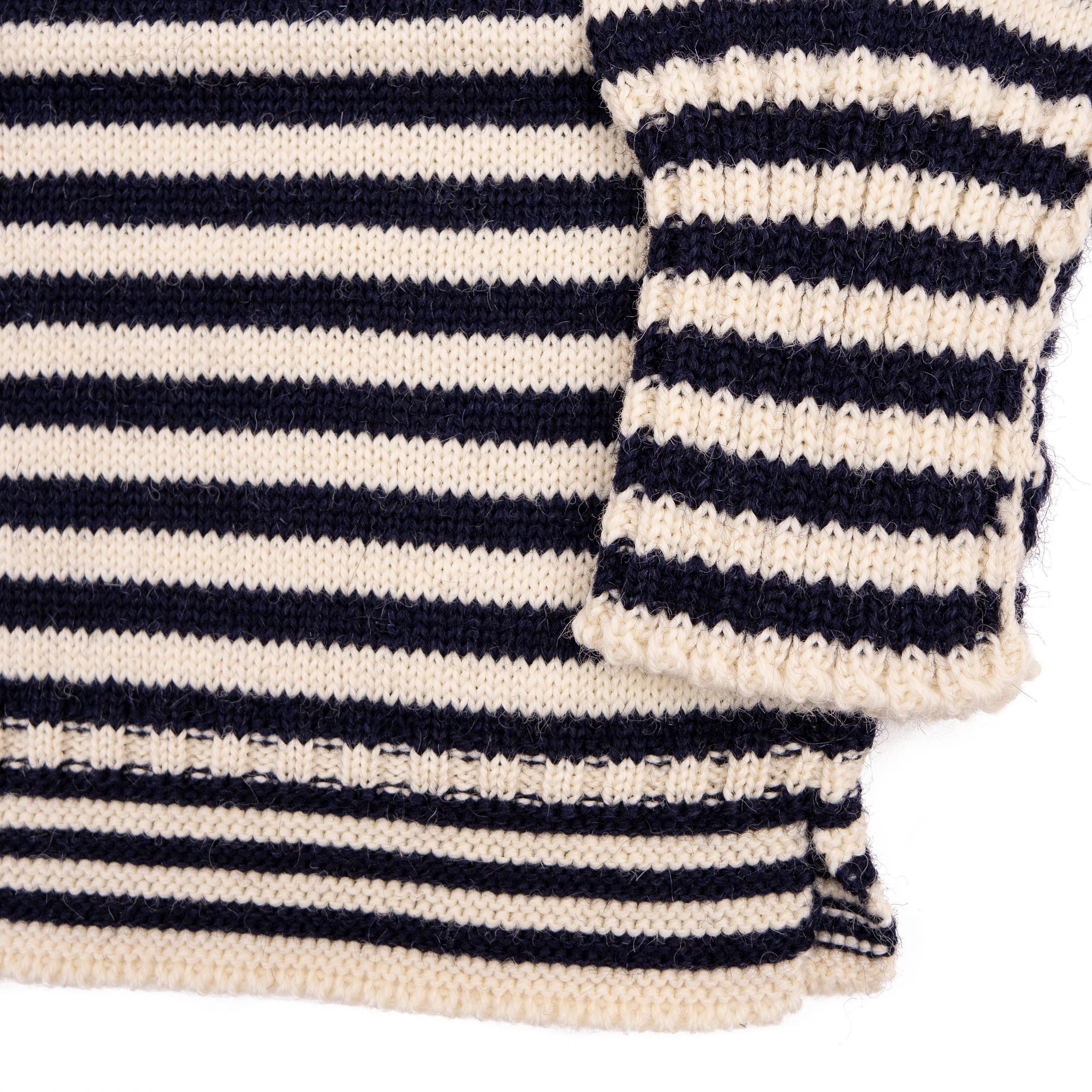 Carrier Company Le Tricoteur Premium Guernsey in Aran & Navy Stripe