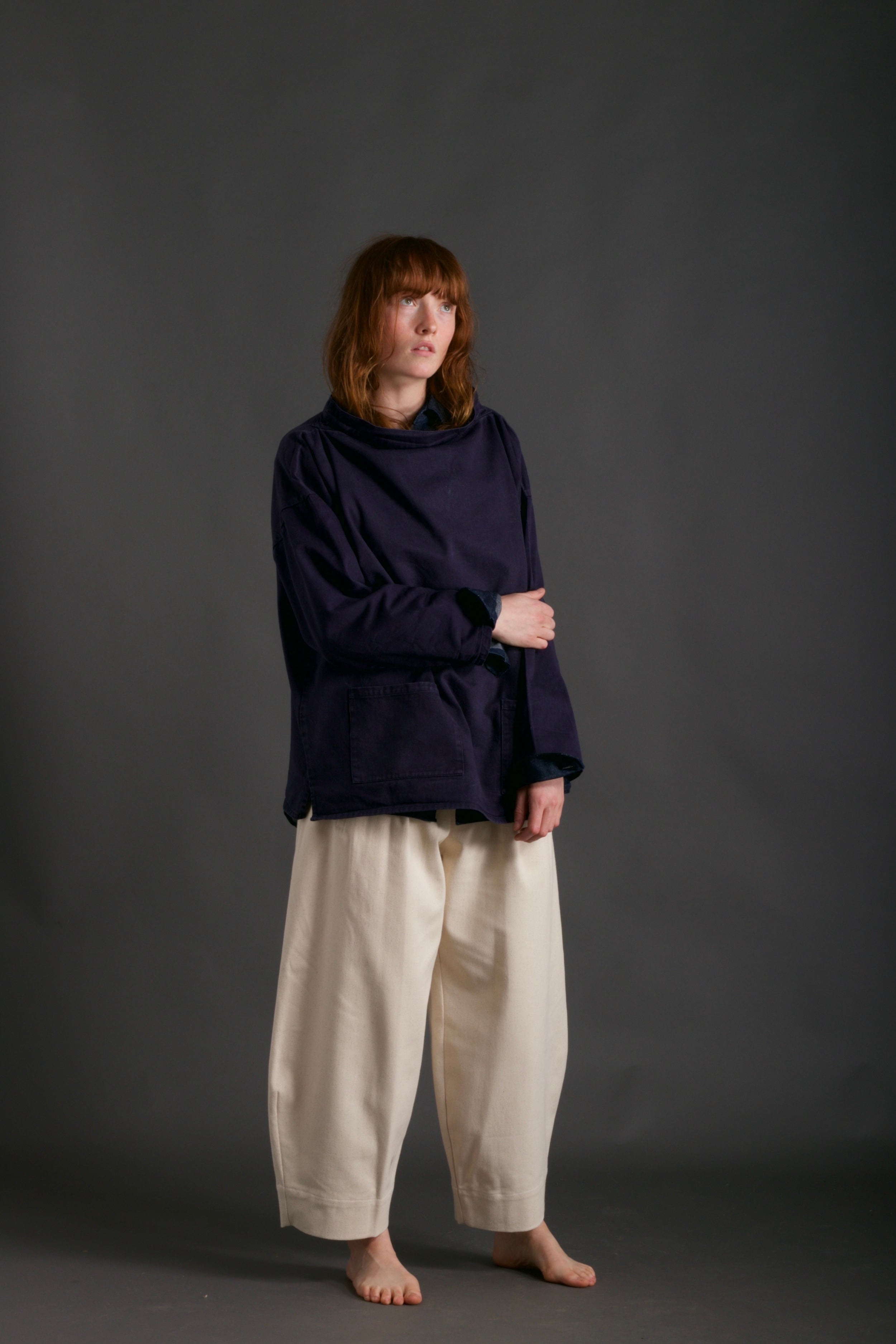 Woman wearing Carrier Company Traditional Norfolk Slop in Navy
