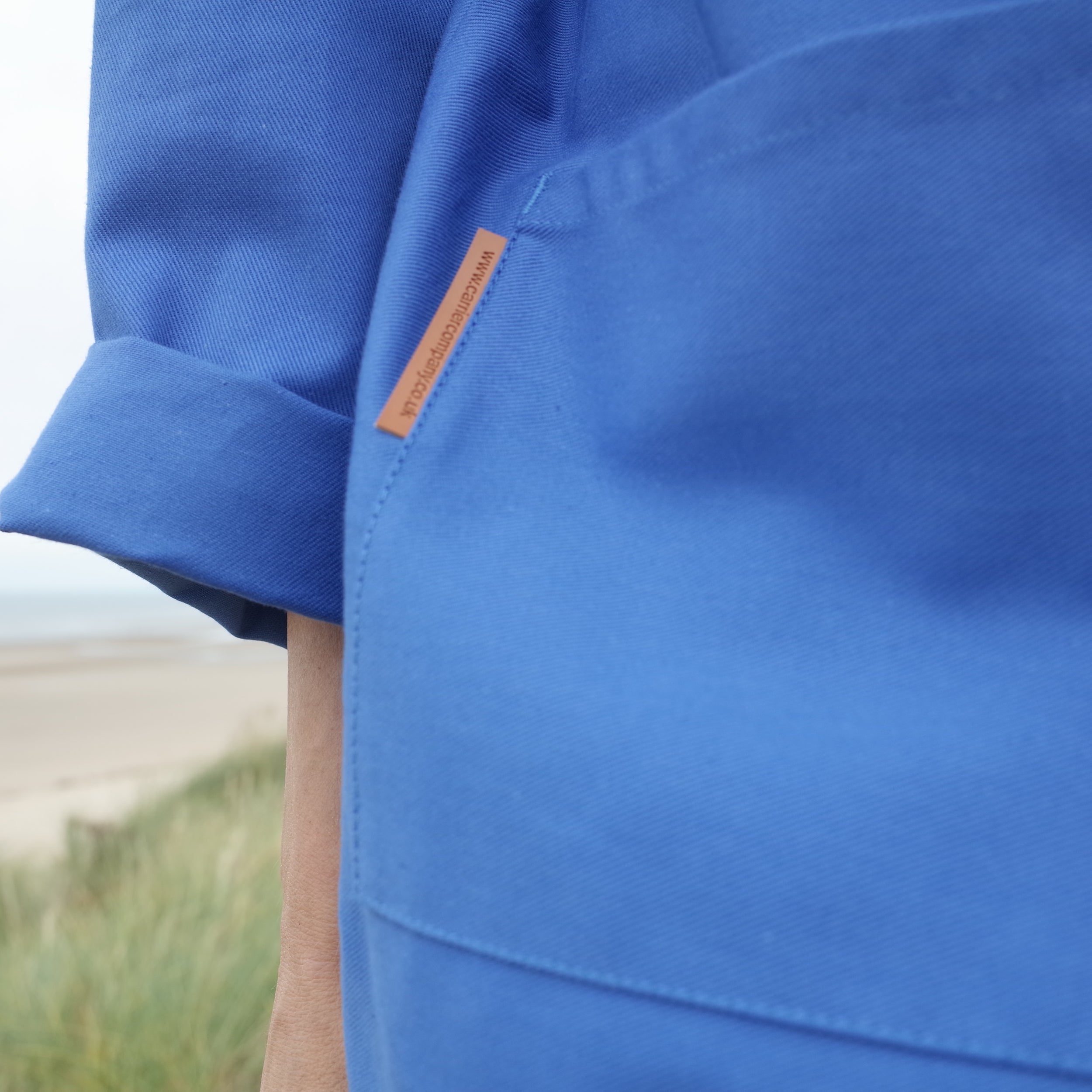 Woman wearing Carrier Company Traditional Norfolk Slop in Sky Blue