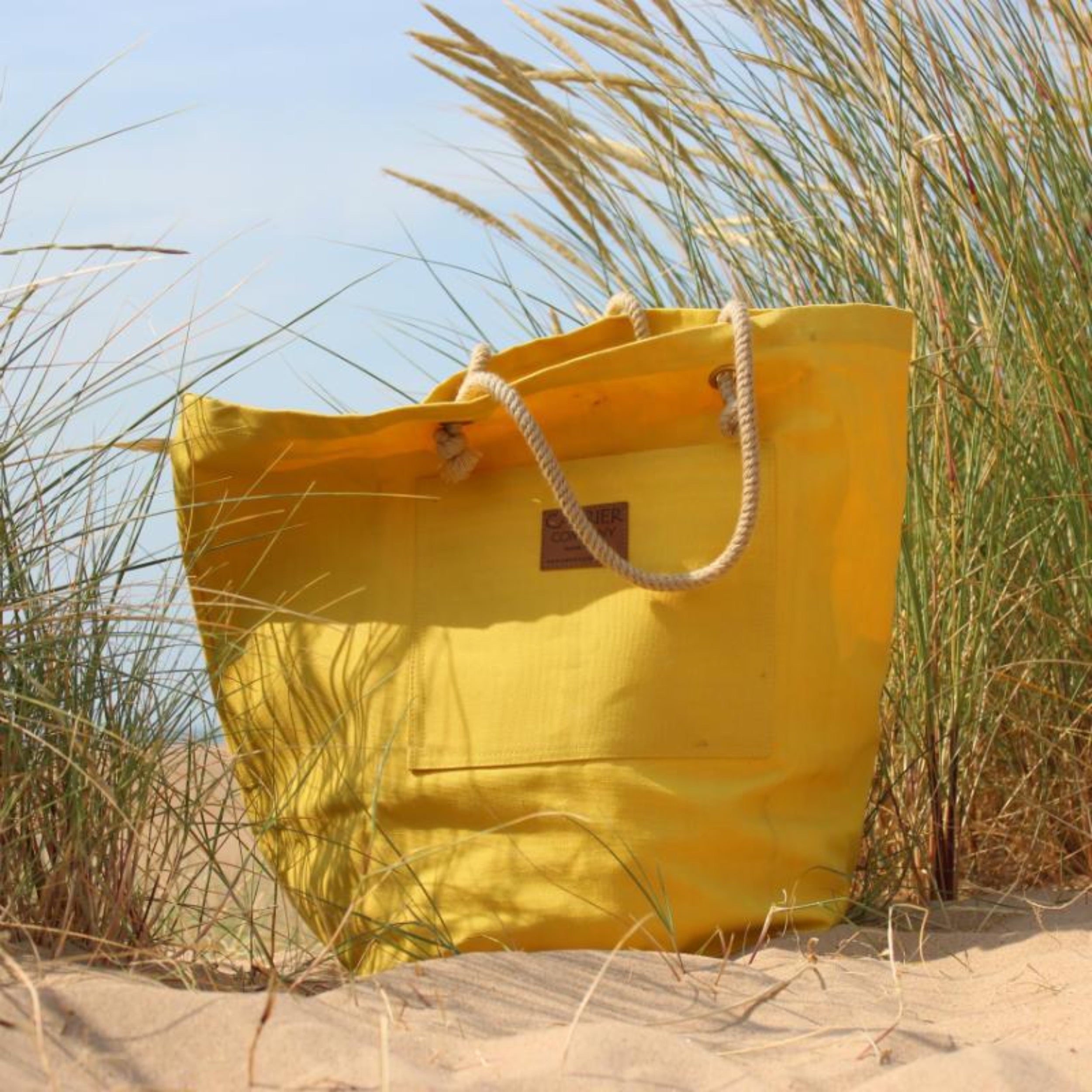 Carrier Company Beach Bag in Yellow Canvas