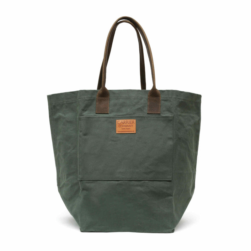 Carrier Company Leather Handled Loot and Boot Bag in  Spruce Green with Long Leather Handles