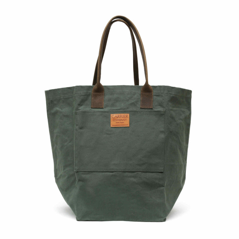 Carrier Company Leather Handled Loot and Boot Bag in Spruce Green with Long Leather Handles