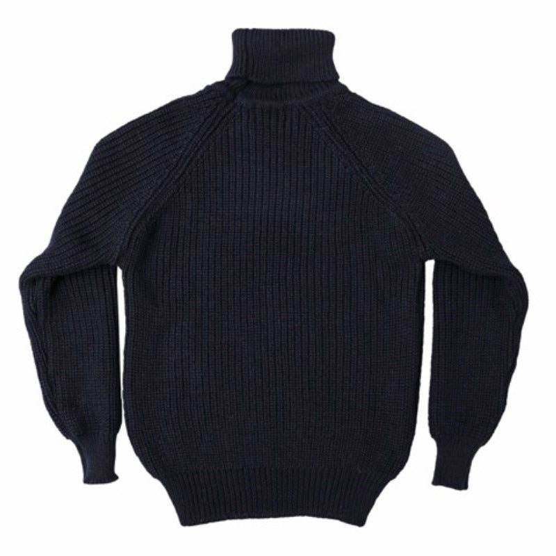 Carrier Company Navy Fisherman's Roll Neck Jumper