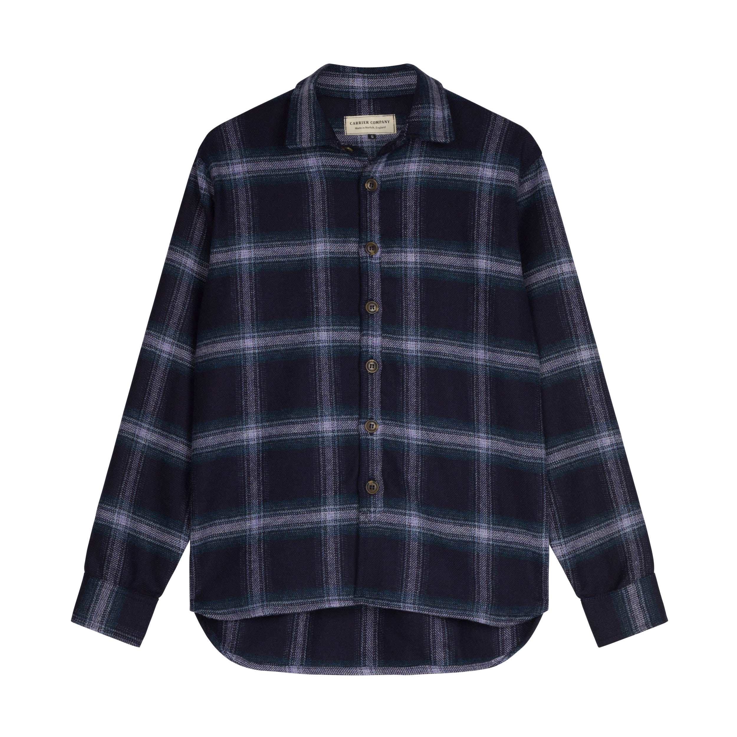Collared Blue Checked Wool Shirt.