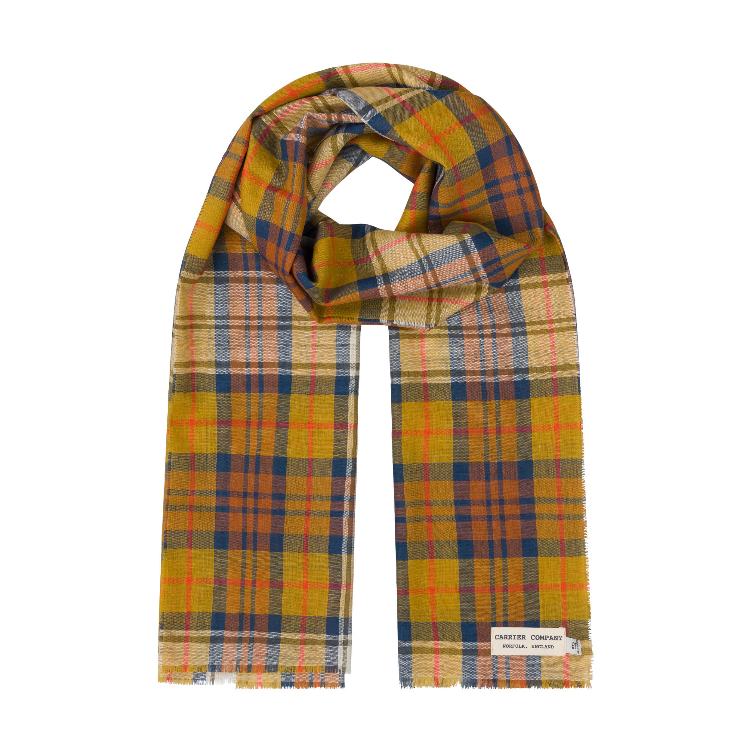 Carrier Company Extra Fine Merino Scarf in Gordon Dress Ochre