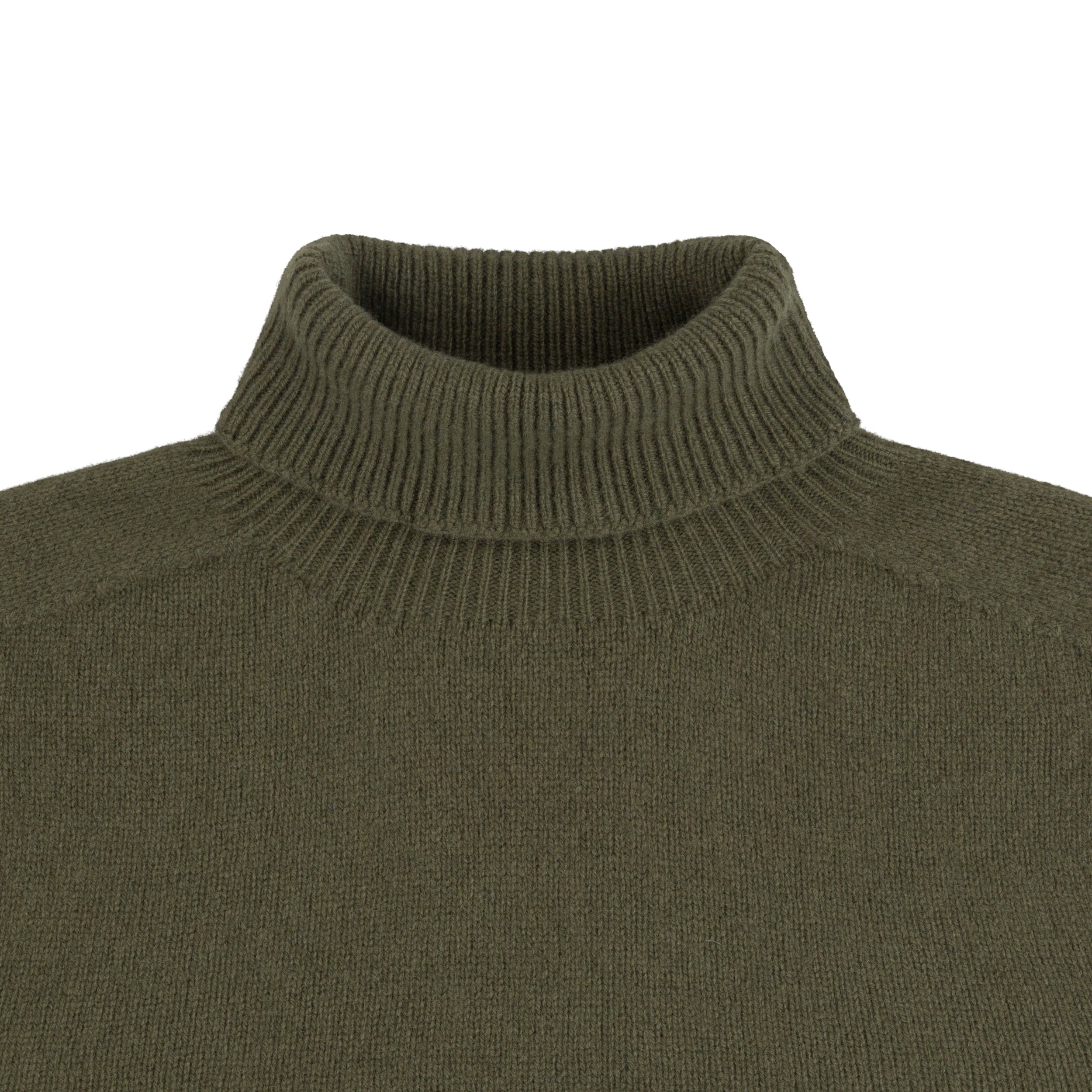 Carrier Company Hand Cashmere and Merino Supersoft Roll Neck Jumper in Olive