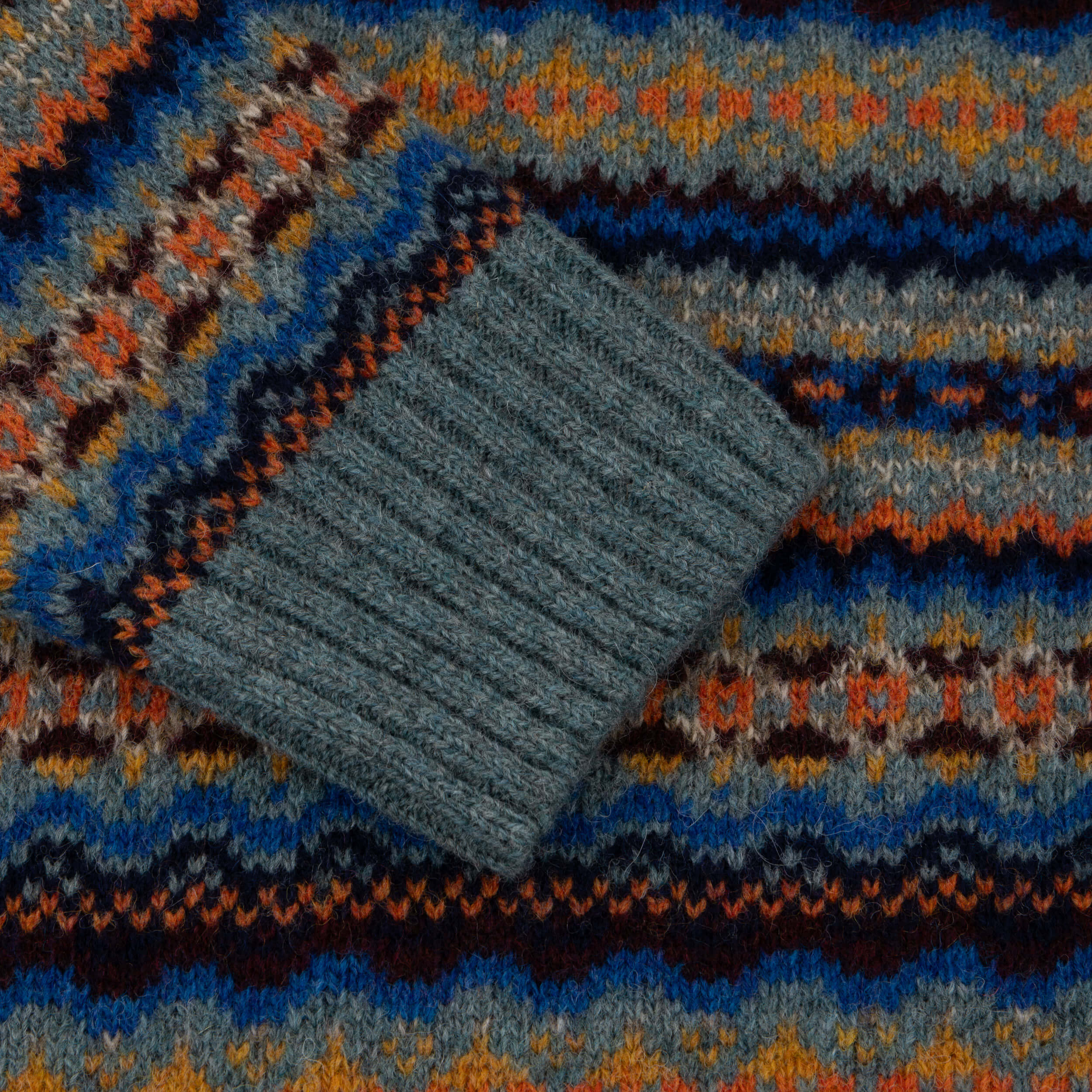 Carrier Companuy Fair Isle Jumper In Sea Glass