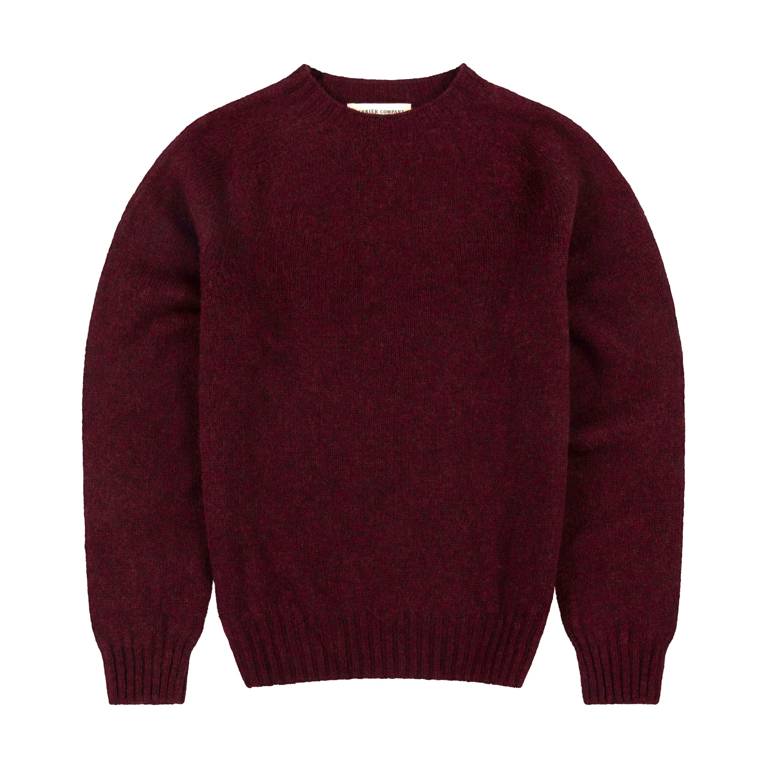 Carrier Company Shetland LAmbswool Jumper In Mulberry
