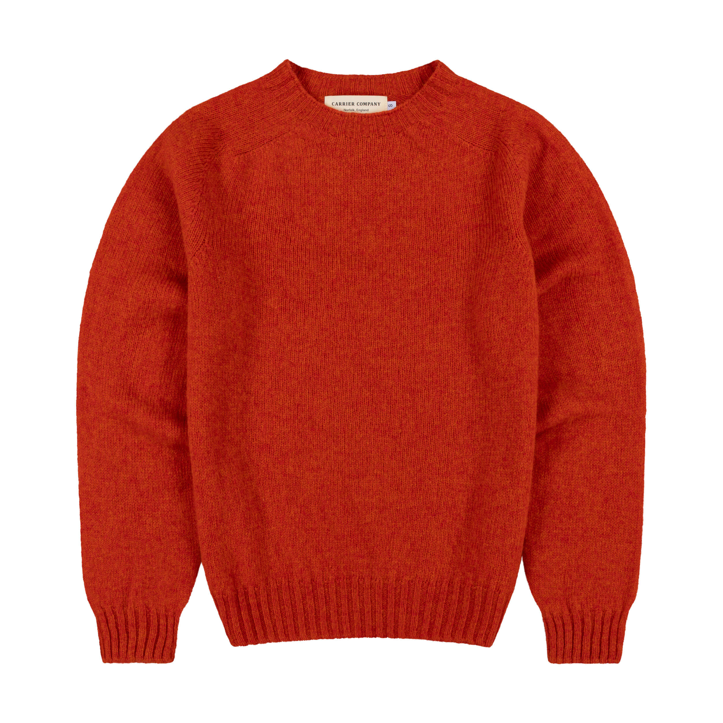 Carrier Company Shetland Lambswool Jumper In Tang