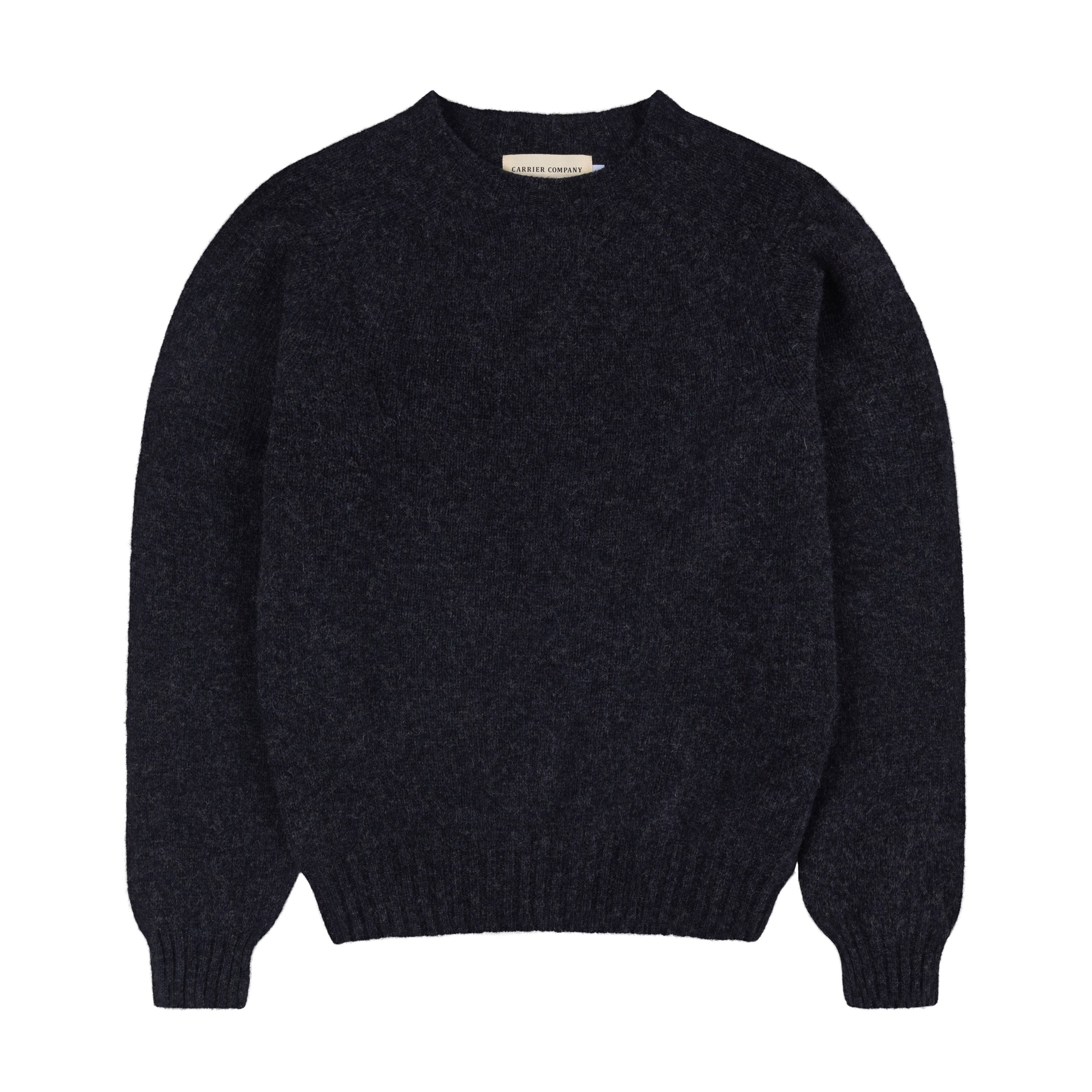 Carrier Company Shetland Wool Jumper In  Coal Lambswool
