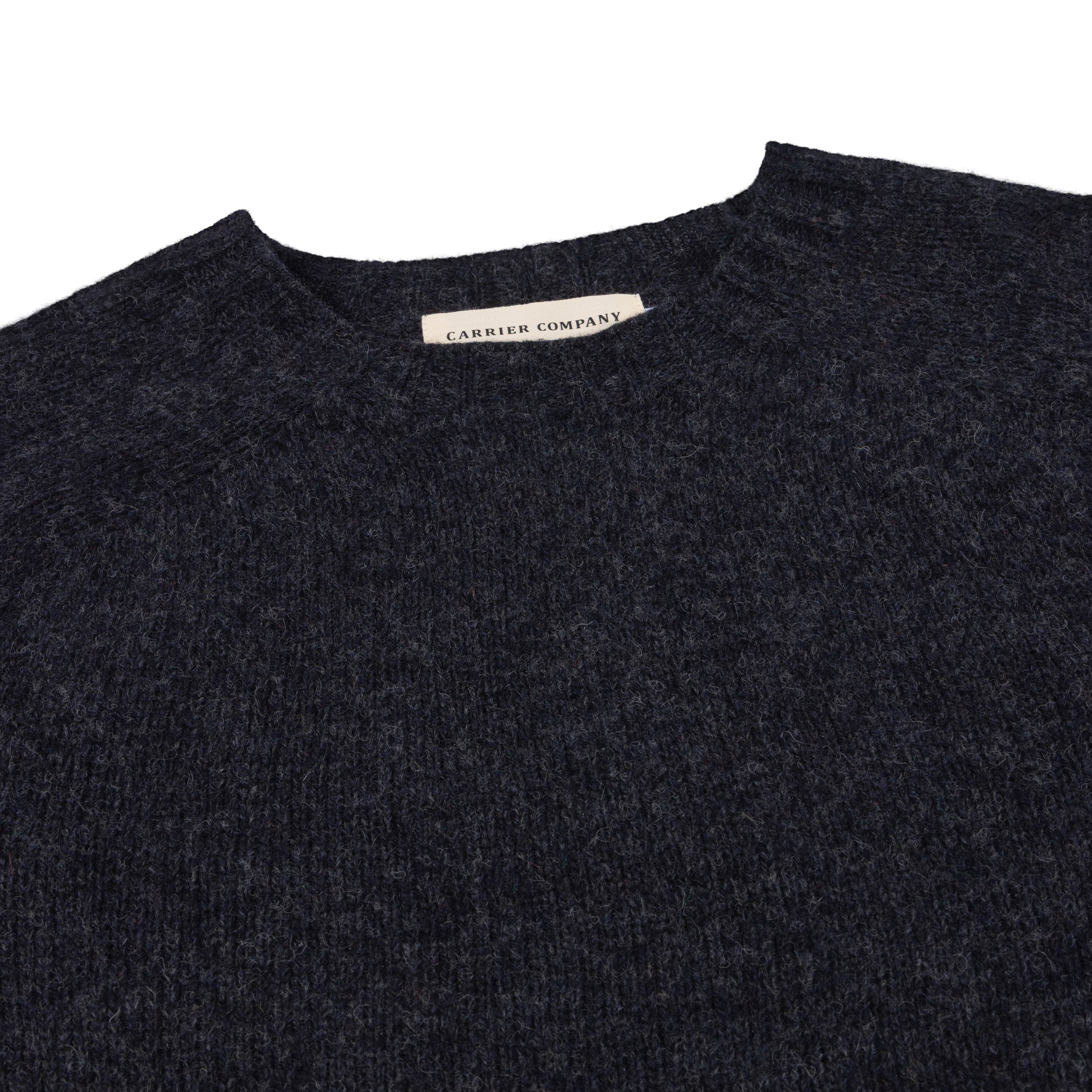 Carrier Company Shetland Wool Jumper In  Coal Lambswool