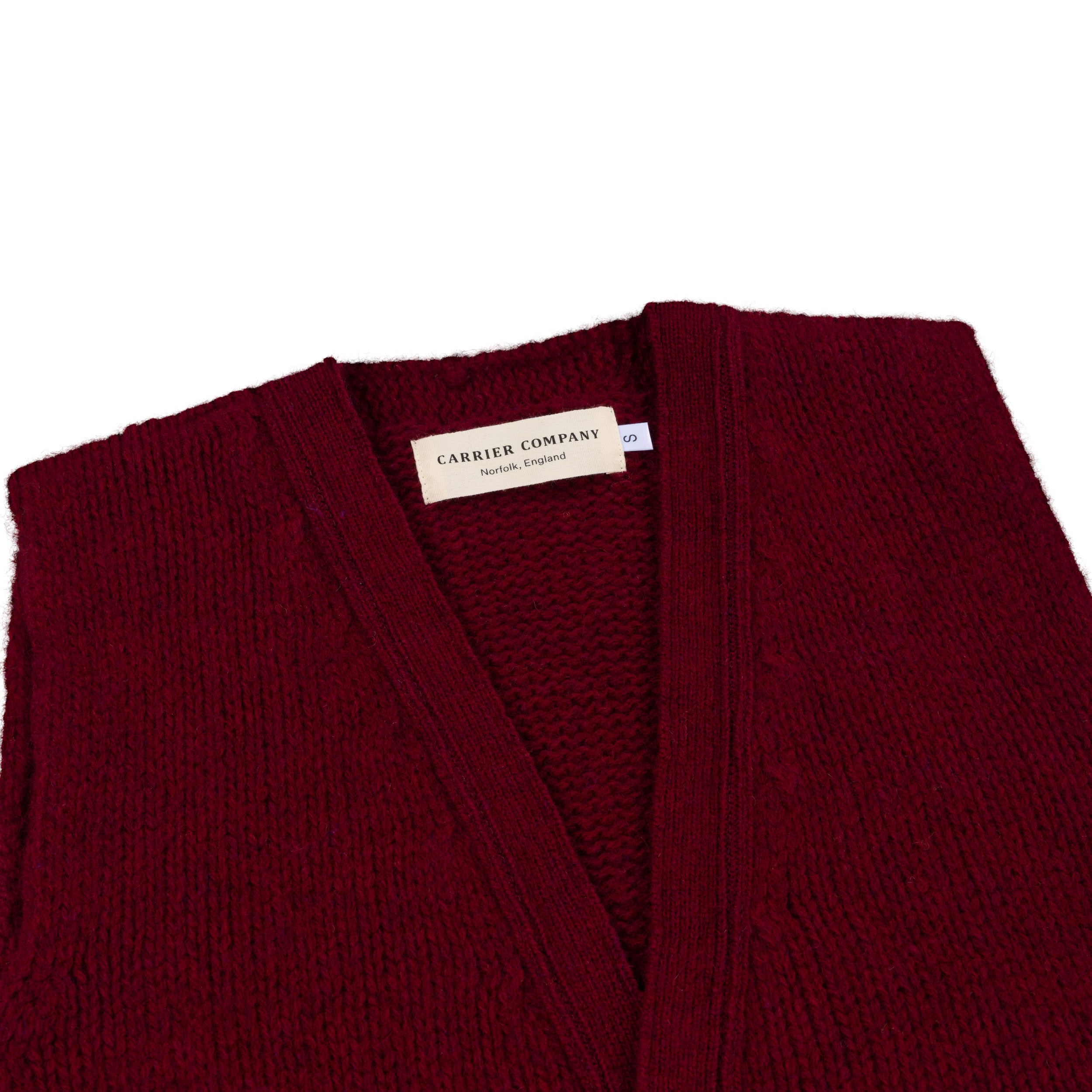 Carrier Company 4 Ply Sleeveless Cardigan In Garnet