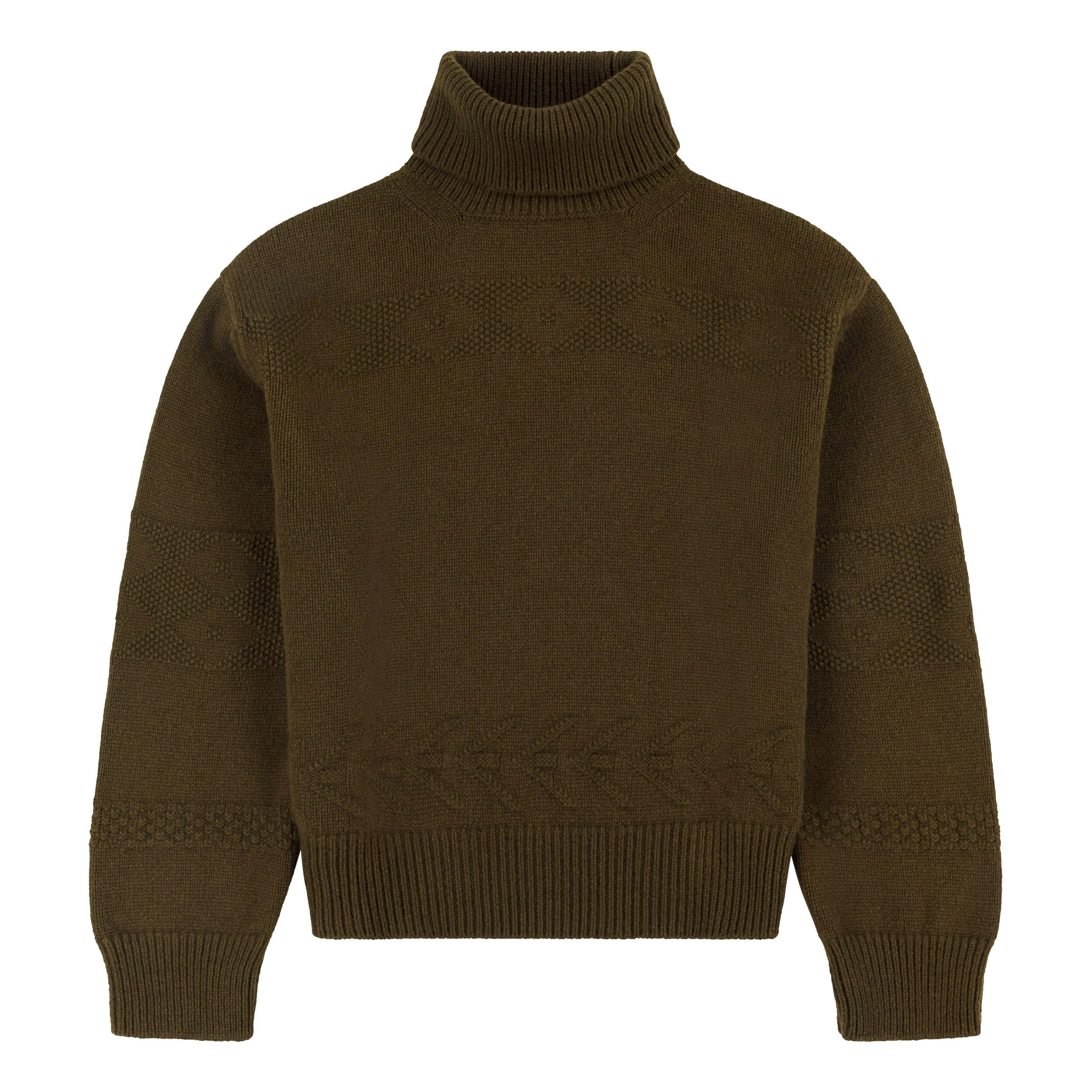 Carrier Company Textured Polo Neck In Military