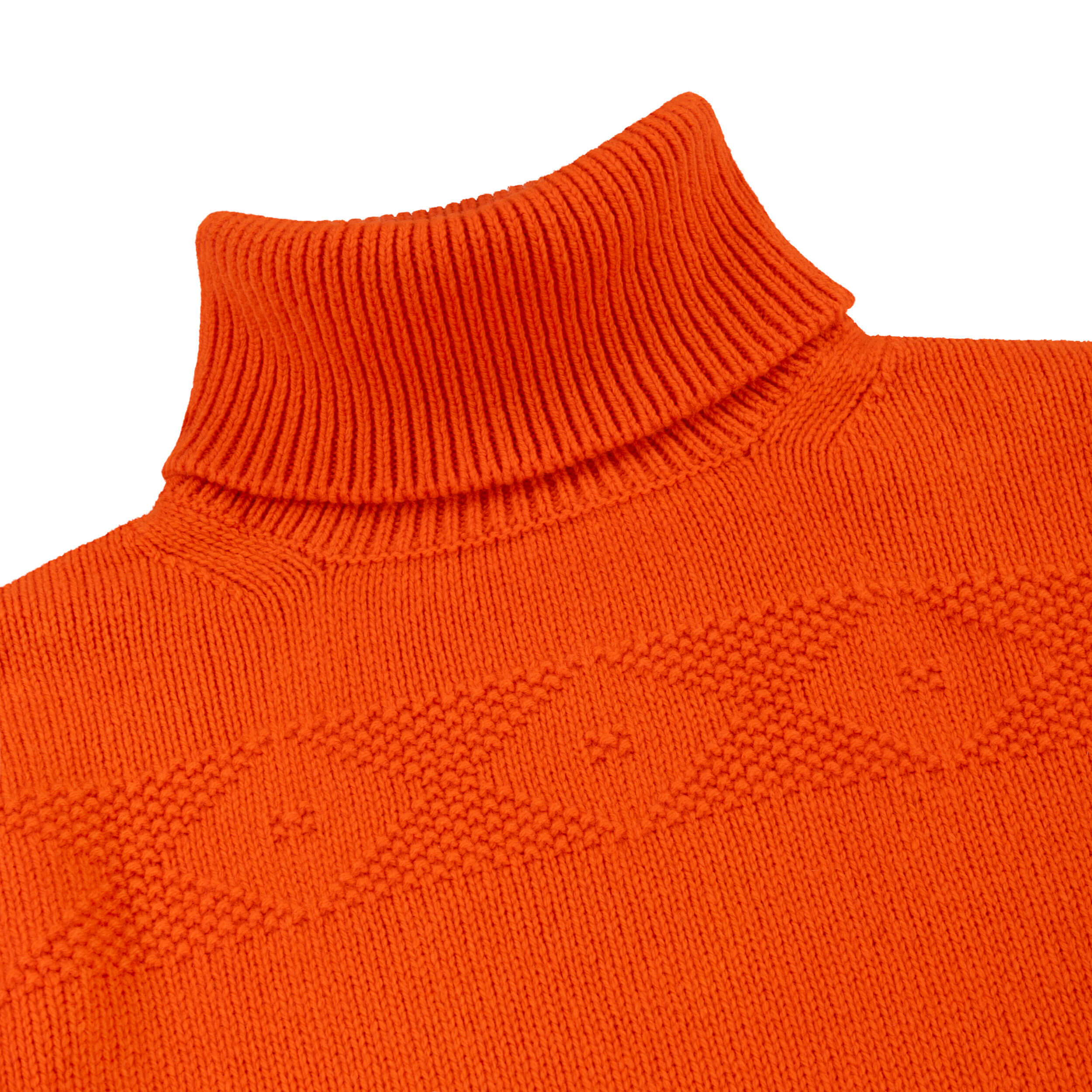 Carrier Company Textured Polo Neck In Satsuma